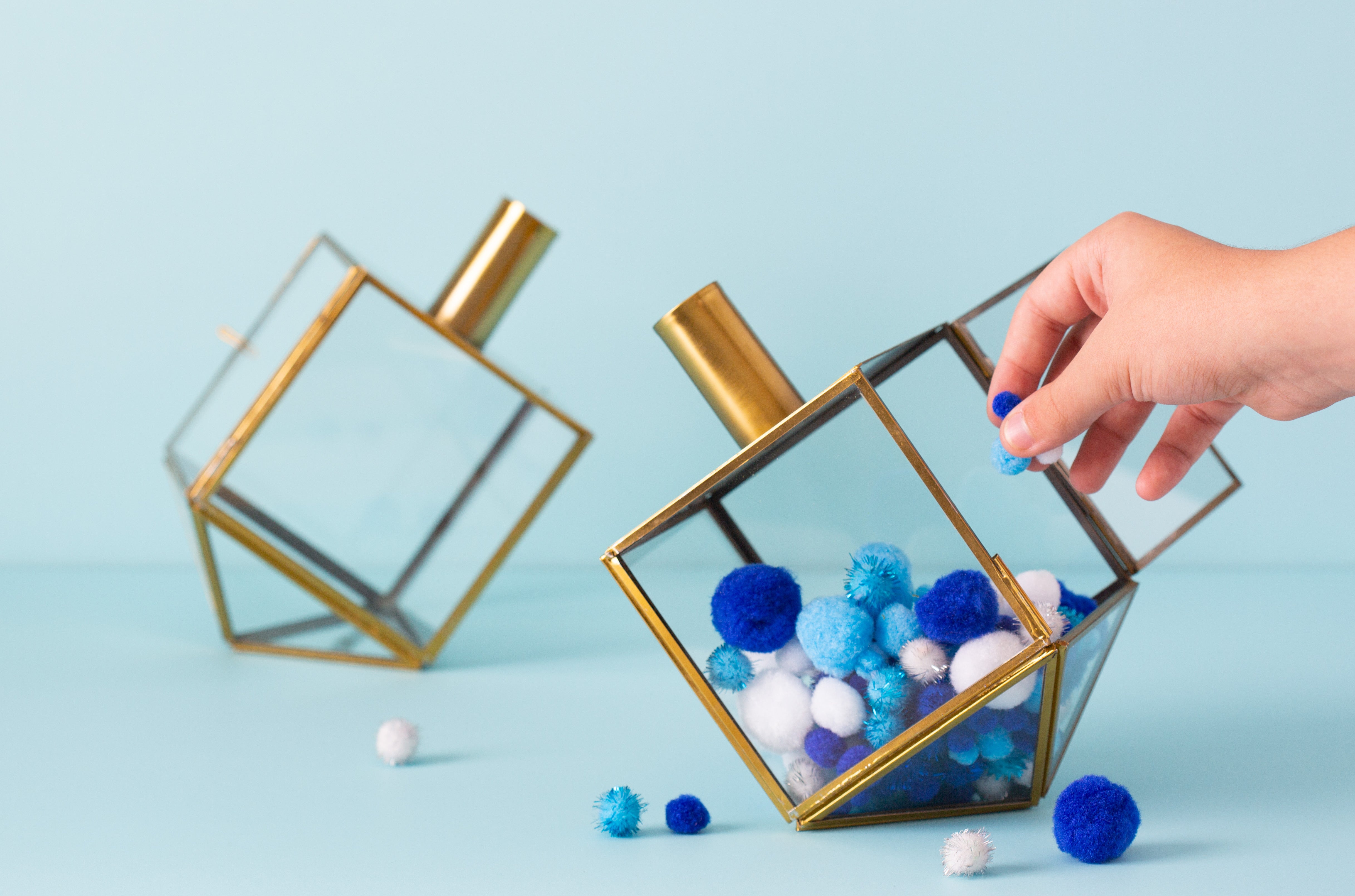 Dazzling Dreidel Duo - Holiday Decor Candle Holder