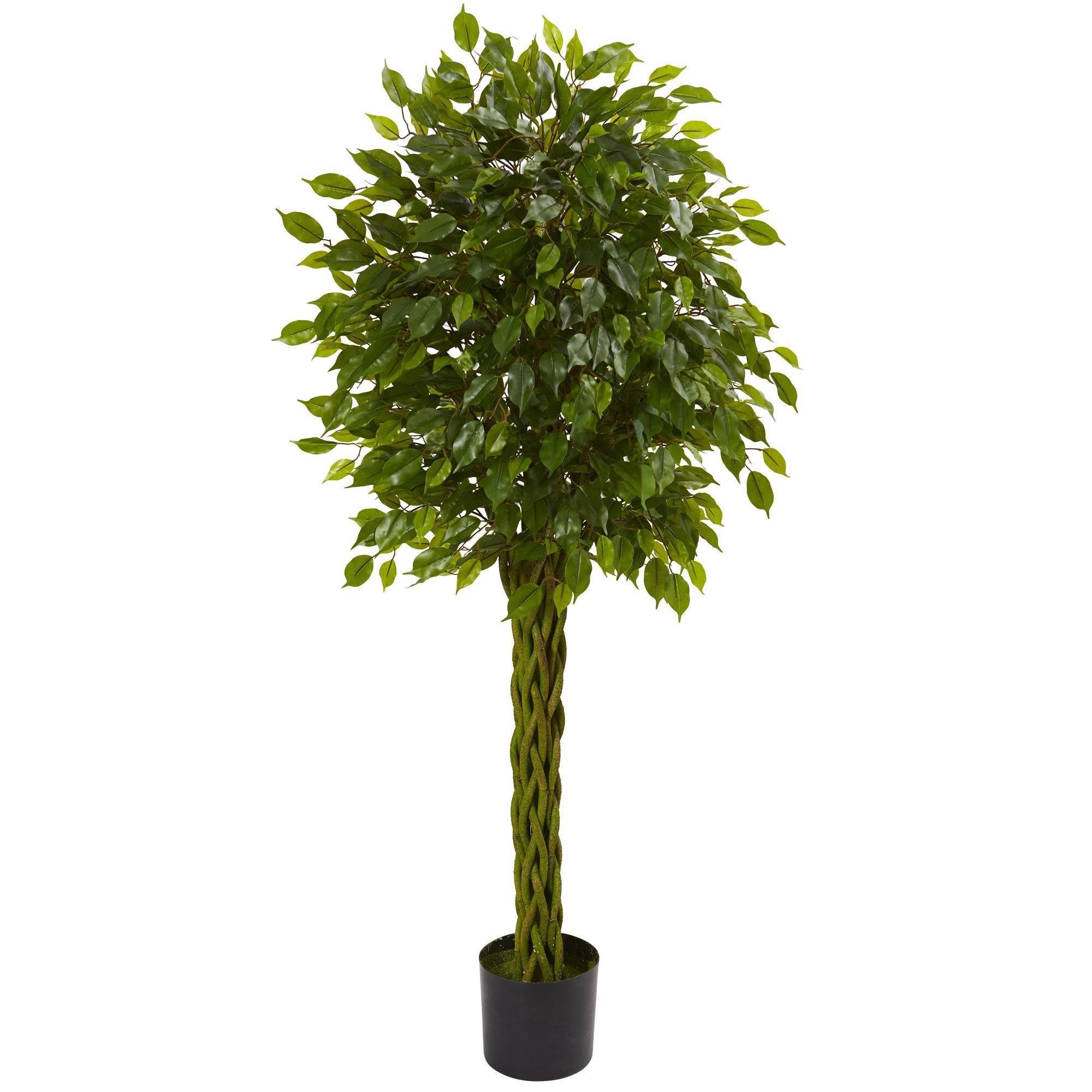 5' Ficus Artificial Tree with Woven Trunk UV Resistant