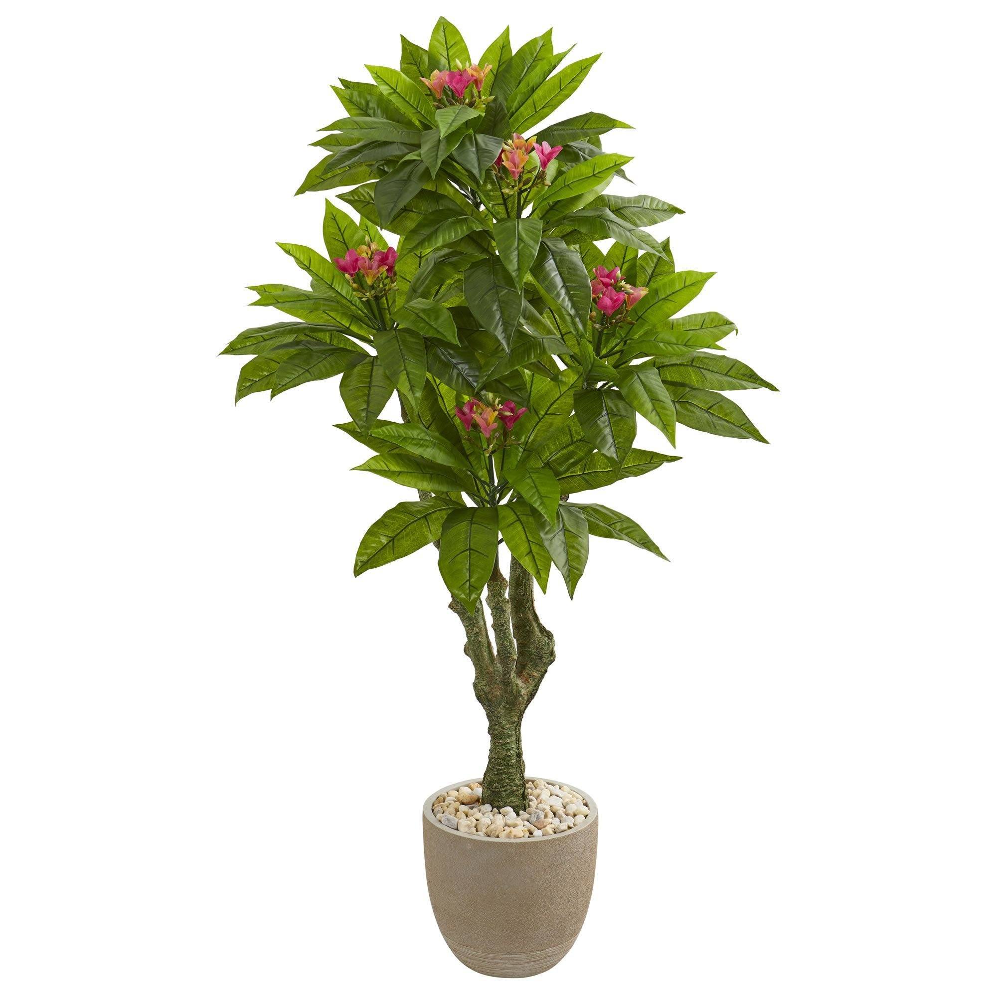 5’ Plumeria Artificial Tree in Decorative Planter