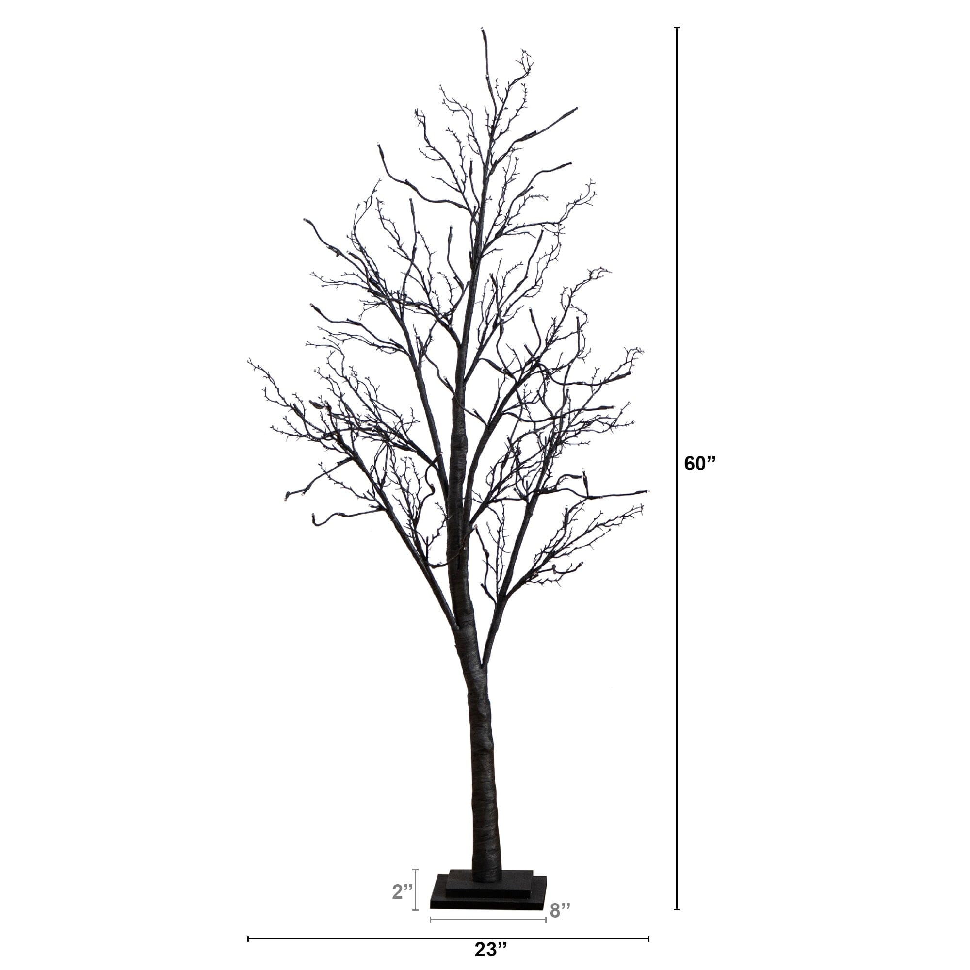 5’ Pre-Lit Halloween Deluxe Black Twig Artificial Tree with LED Lights