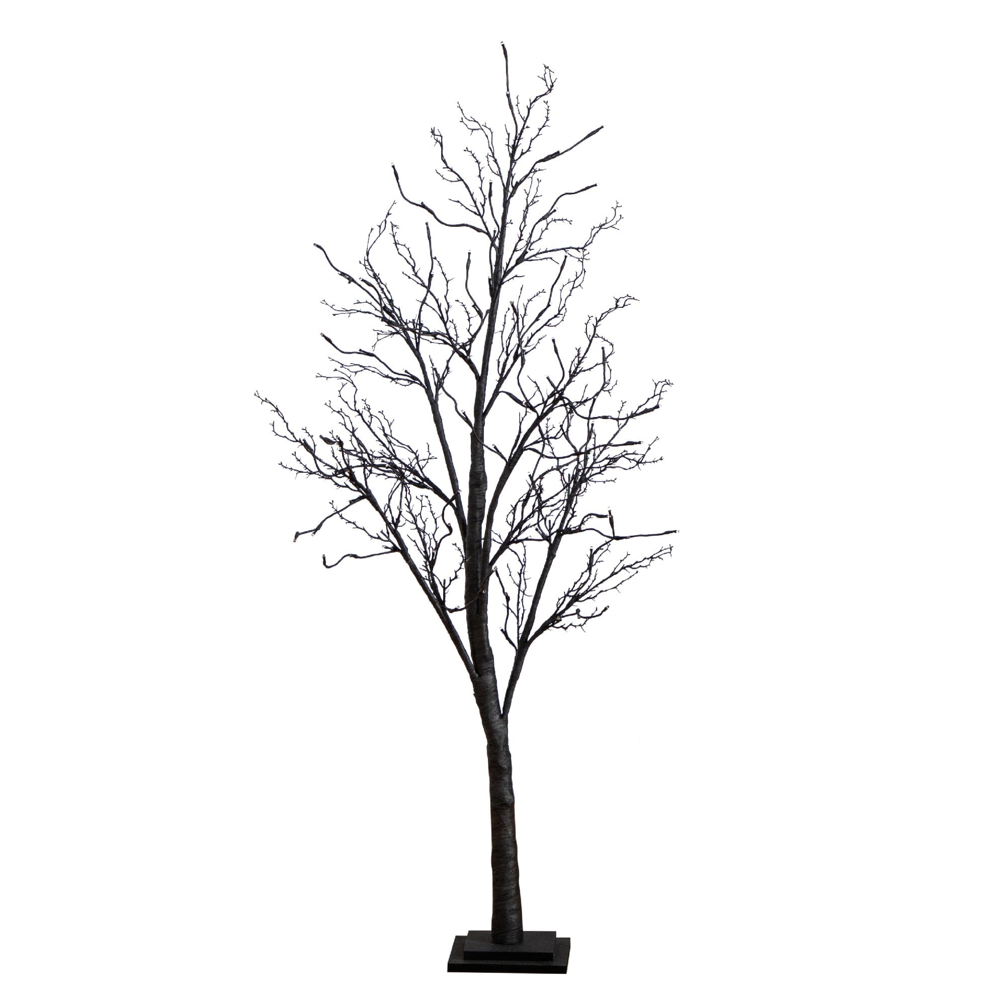 5’ Pre-Lit Halloween Deluxe Black Twig Artificial Tree with LED Lights