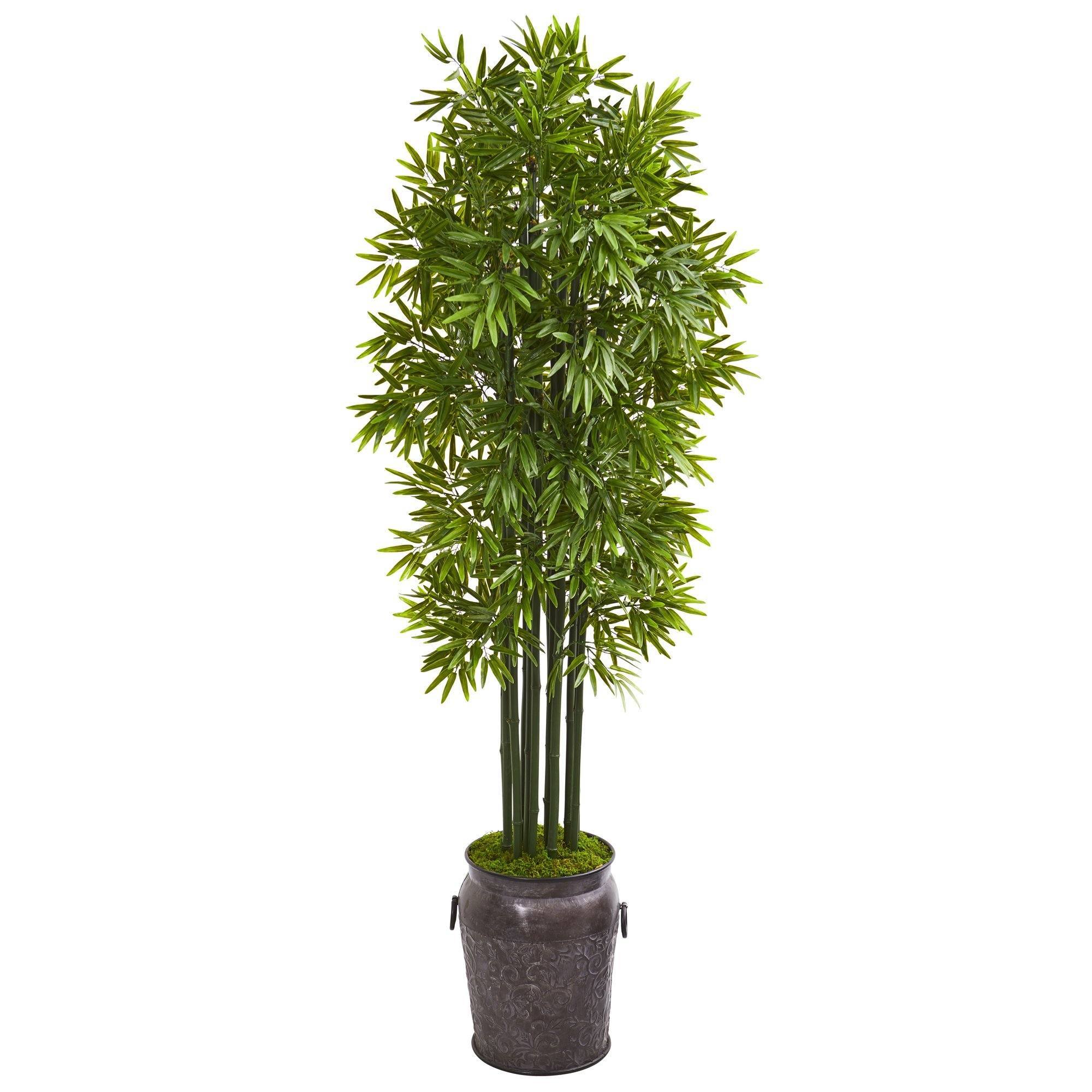 6’ Bamboo Artificial Tree with Black Trunks in Planter