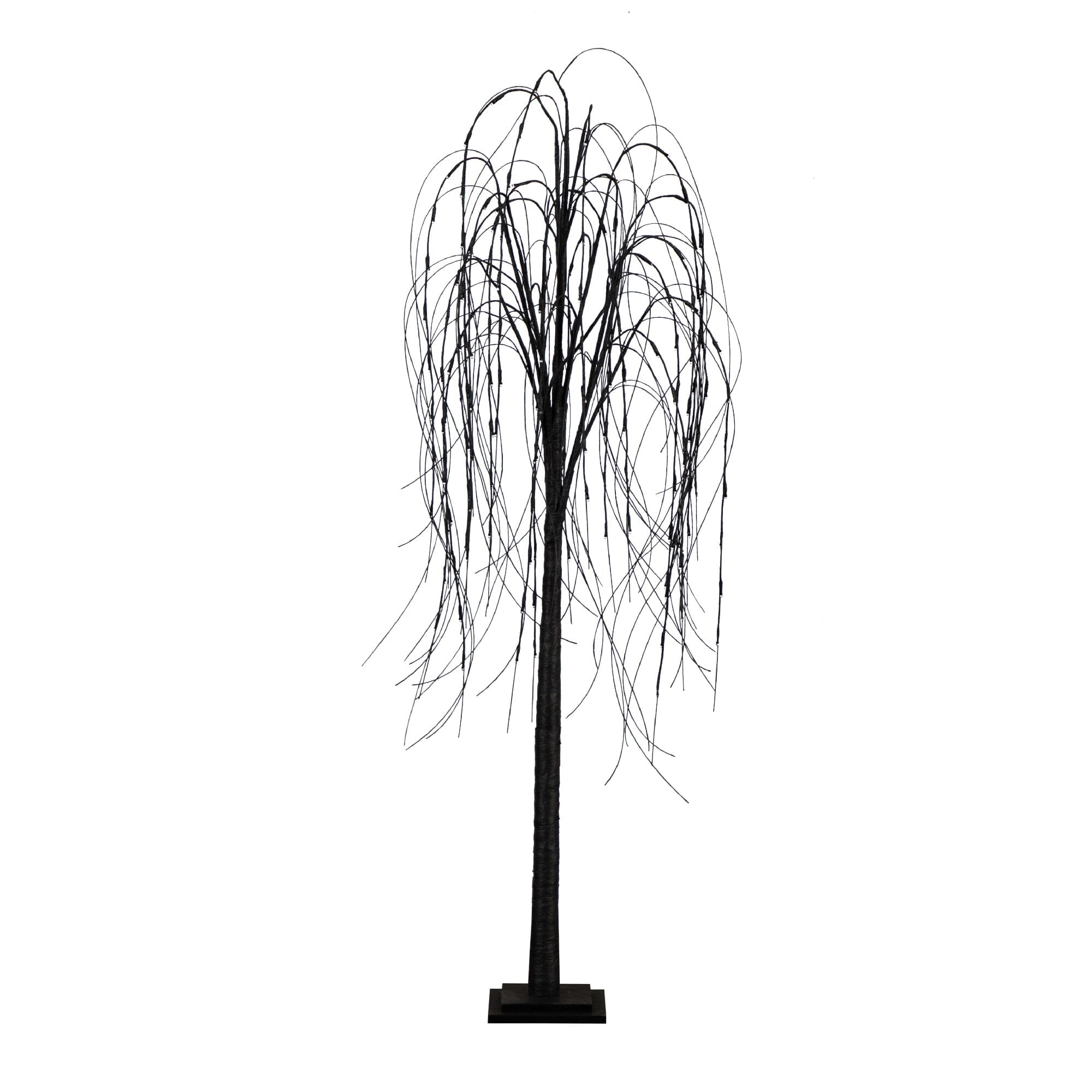 6’ Pre-Lit Halloween Black Willow Artificial Tree with LED Lights