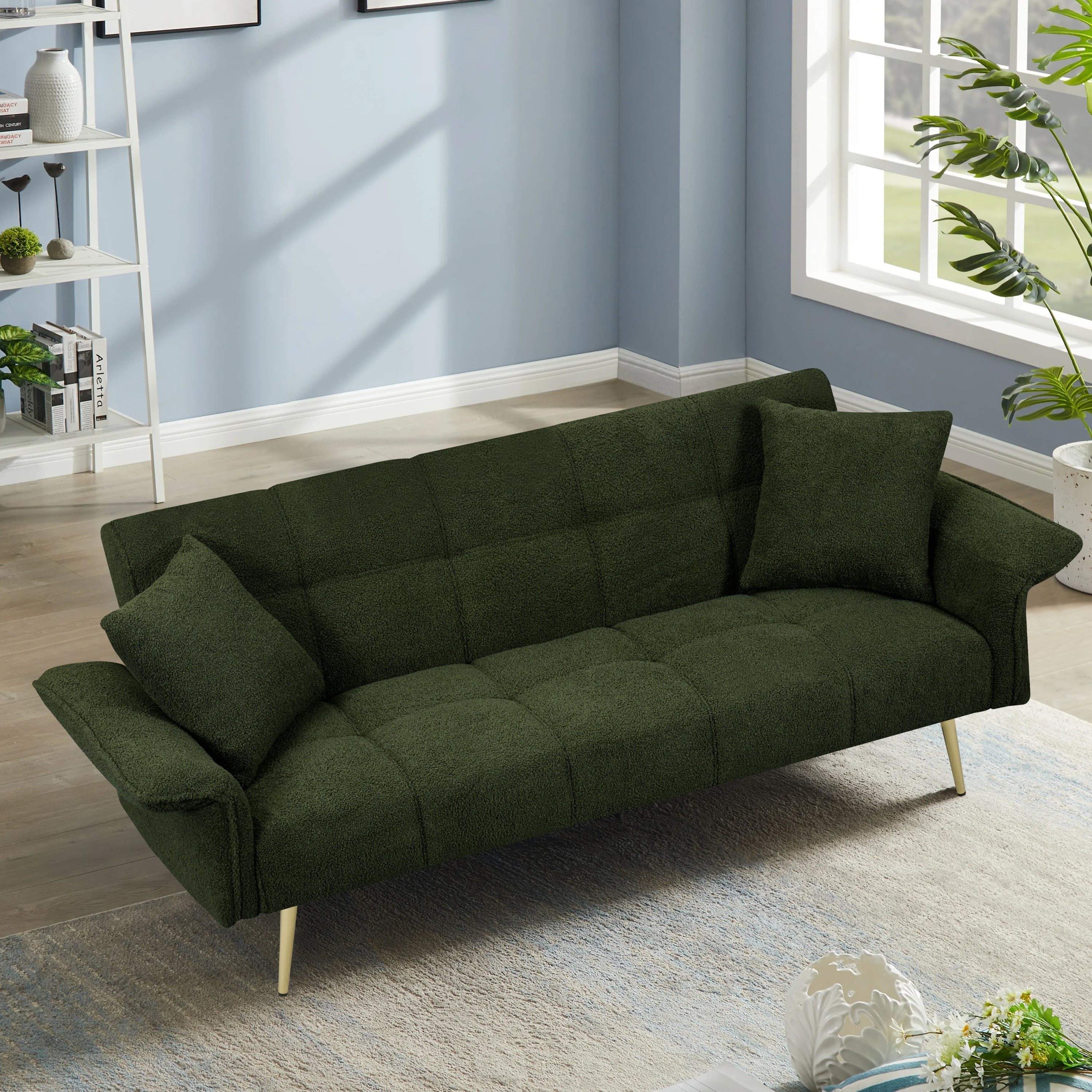 70.1 'Futon Sofa Bed with Folding Armrests