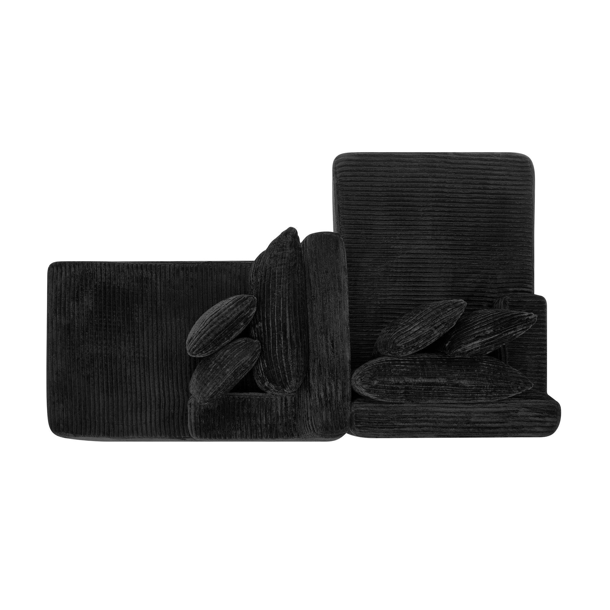 Two-Seater Lazy Sofa Lounge Chair -Black