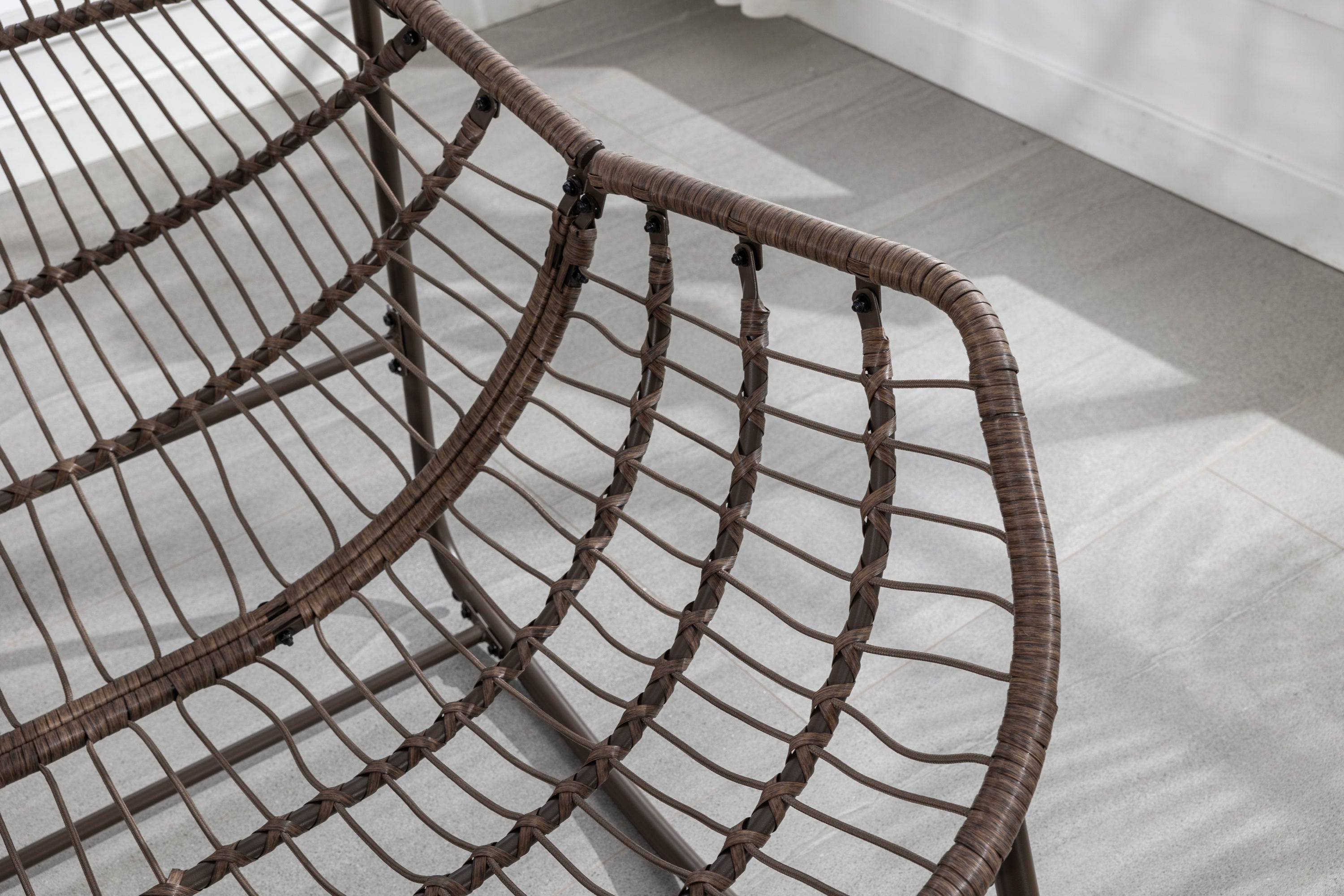 Outdoor Rattan Rocking Chair, Orange