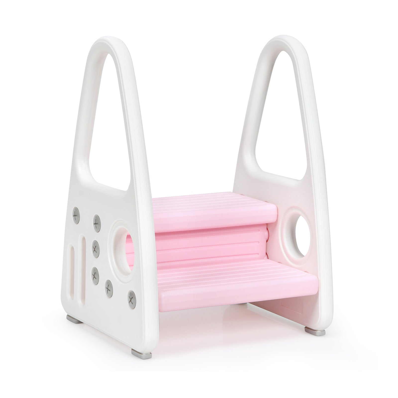 Kids Step Stool Learning Helper with Armrest -Pink