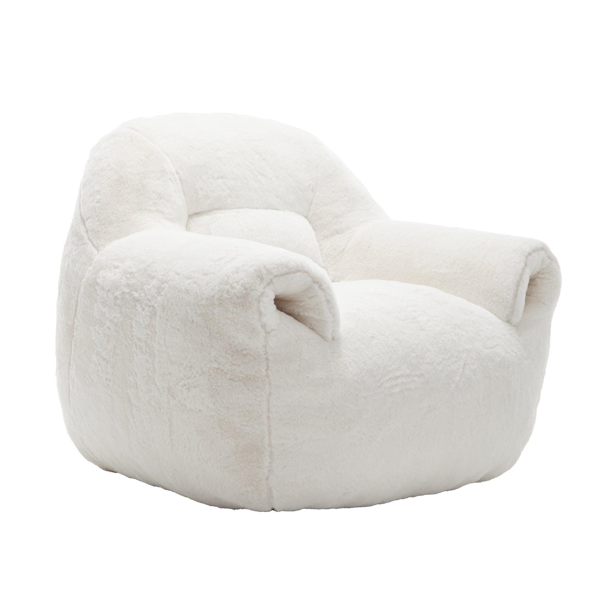 Bean Bag Chair, Comfy Bean Bag Sofa with Back Support - White
