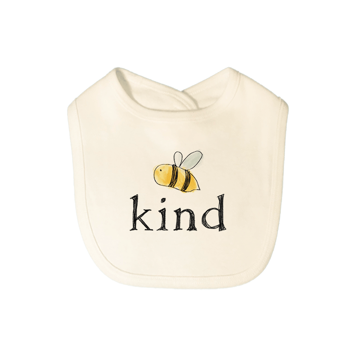 Finn + Emma graphic bib | bumble bee kind