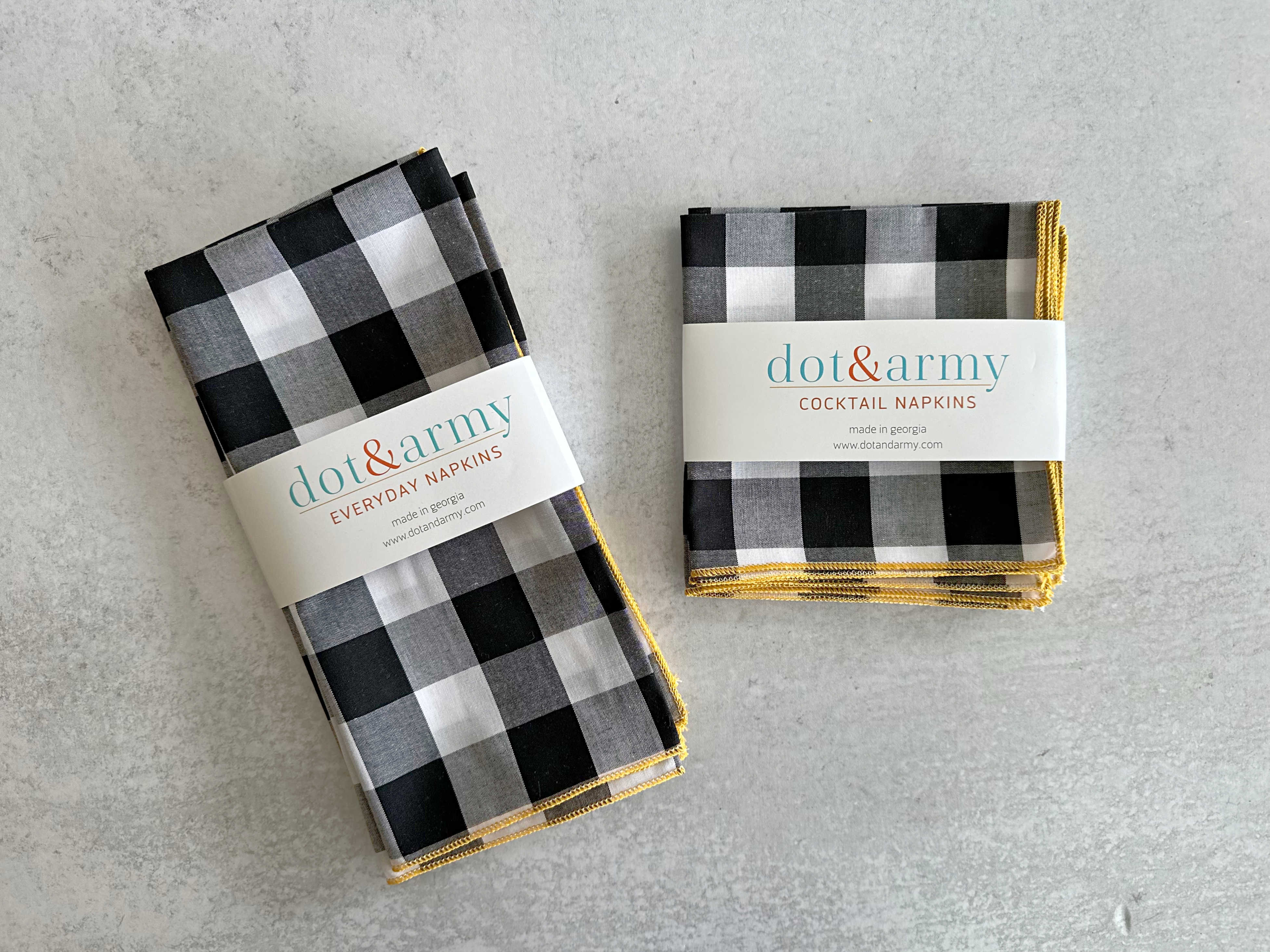 Gingham Check Cloth Napkins, Set of 4