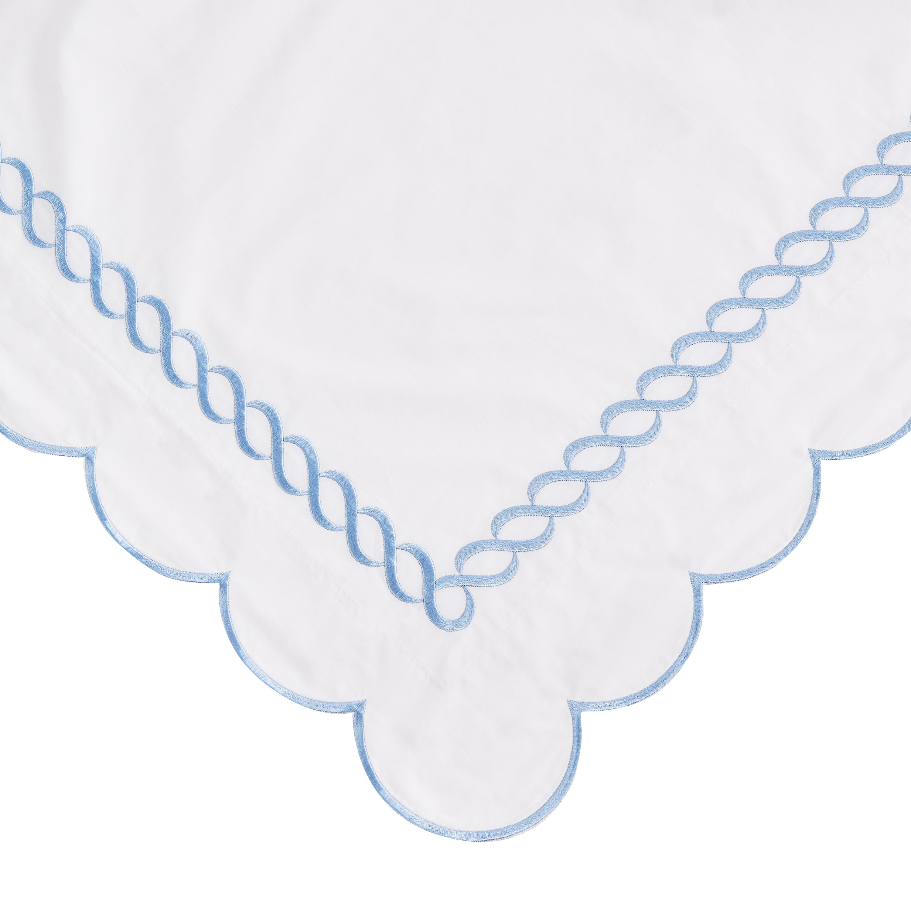 Scallop Rope Embroidered Cotton Duvet Set