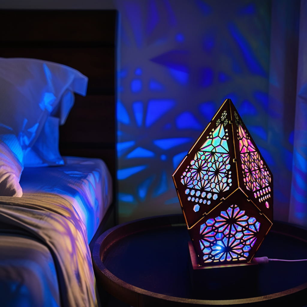 Bohemian Wooden Table Lamp by EP Light