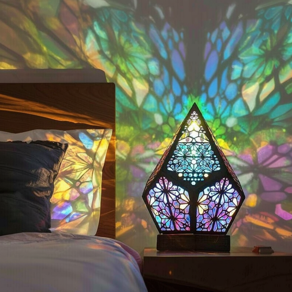 Bohemian Wooden Table Lamp by EP Light