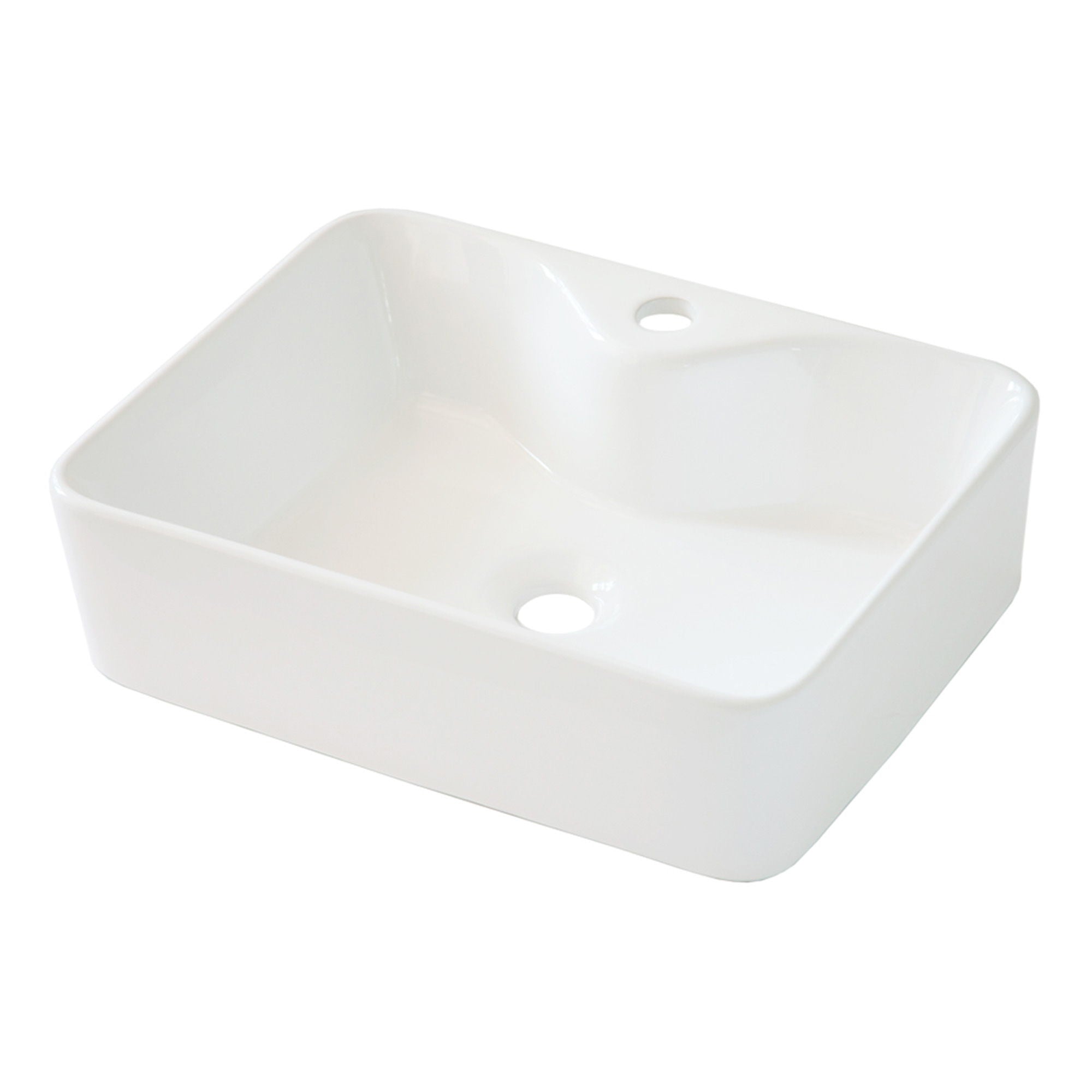 Modern Ceramic Rectangular Vessel Bathroom Sink by Couch