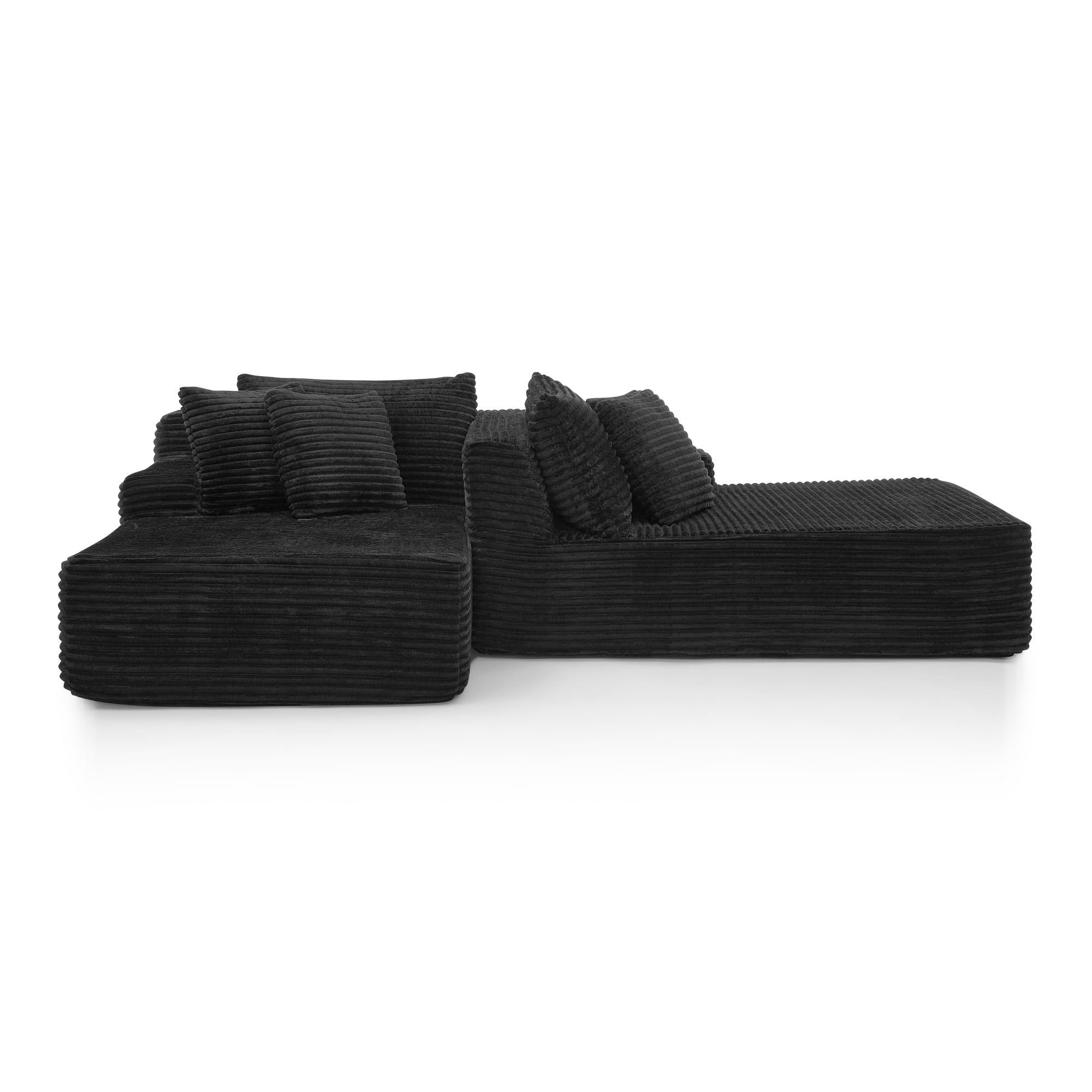 Two-Seater Lazy Sofa Lounge Chair -Black
