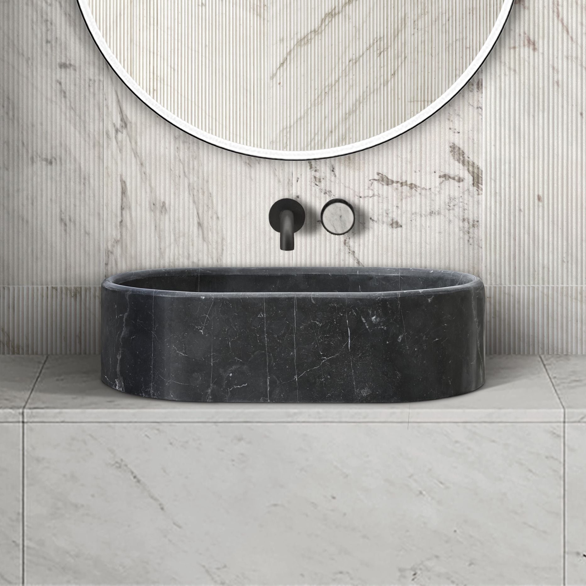 Bathroom Vessel Sink, Semi Polished Surface by Couch
