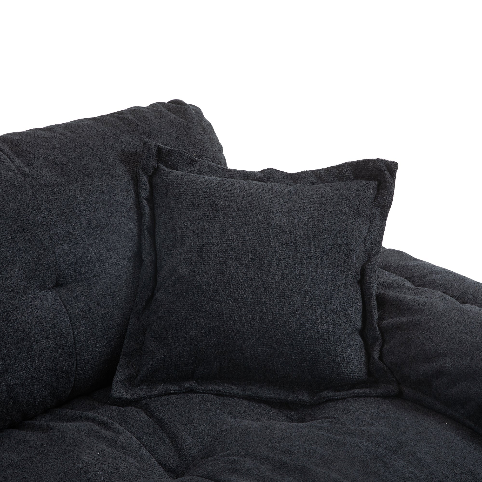 84' Chenille Sofa Small Sofa Loveseat Deep Seat Sofa Couch - Black