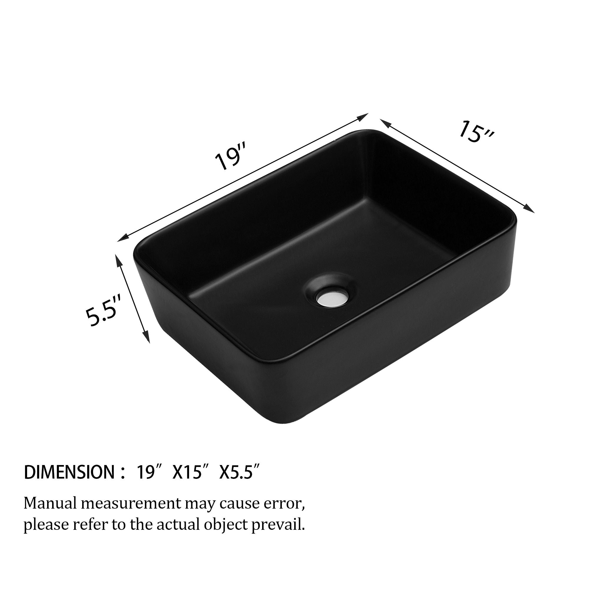 European Design Ceramic Rectangular Vessel Bathroom Sink by Couch