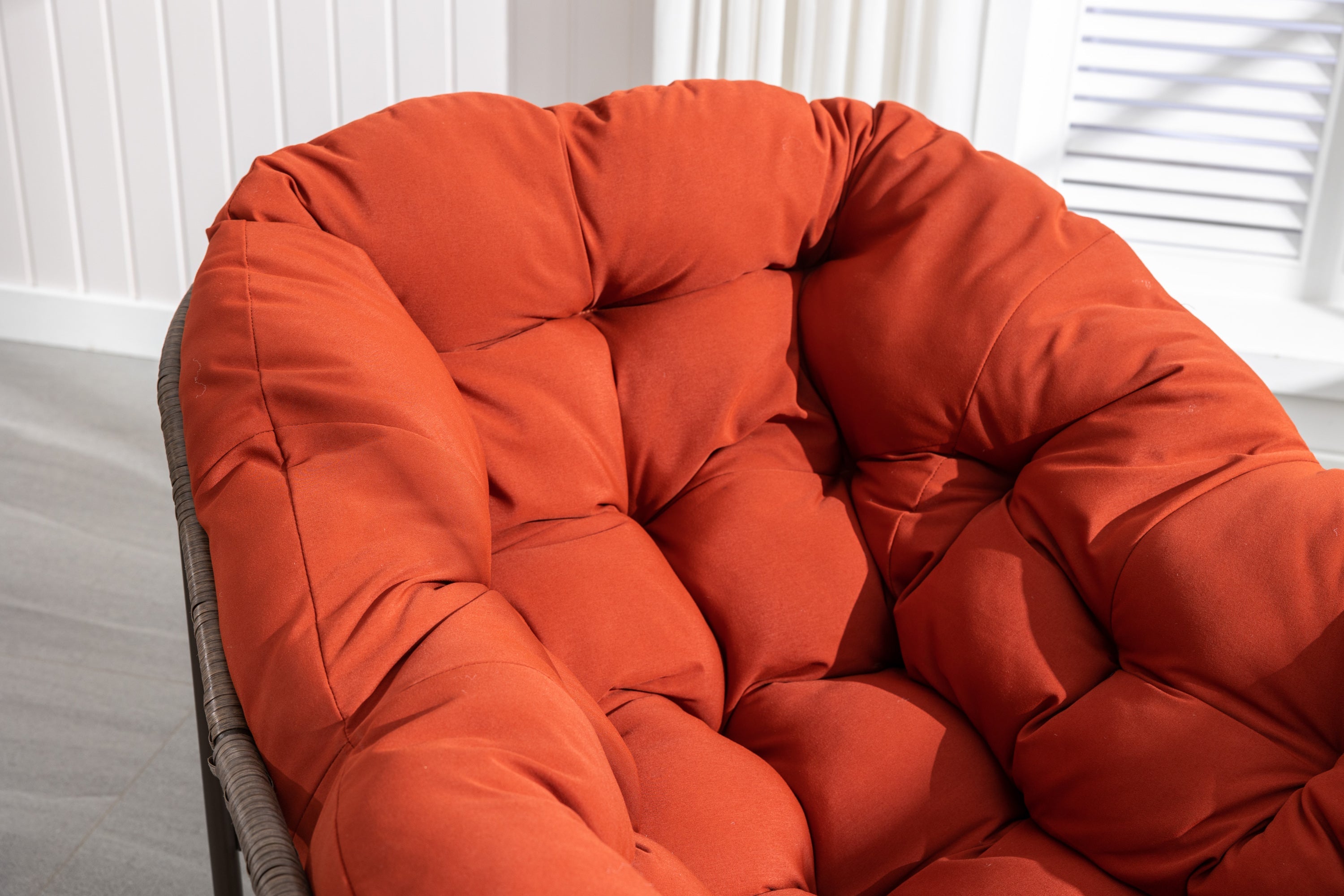 Outdoor Rattan Rocking Chair, Orange