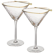 Clear Hammered Martini & Cocktail Glasses