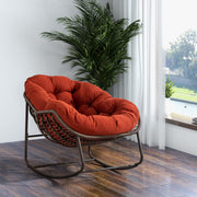Outdoor Rattan Rocking Chair, Orange