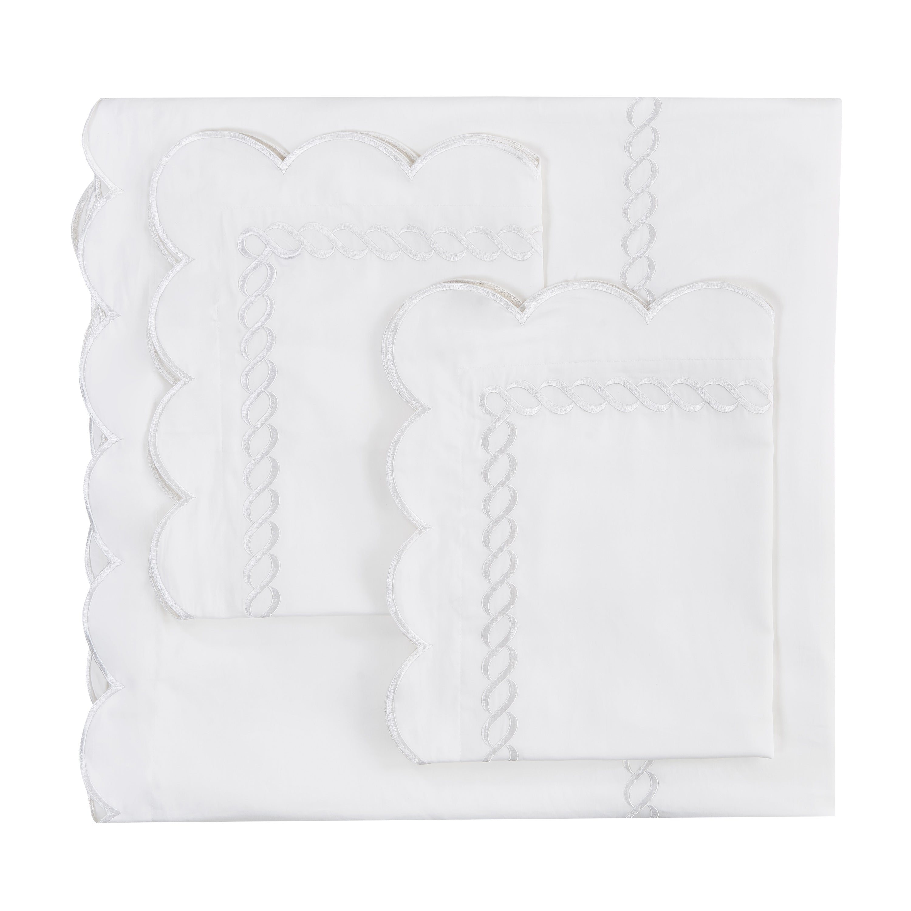 Scallop Rope Embroidered Cotton Duvet Set