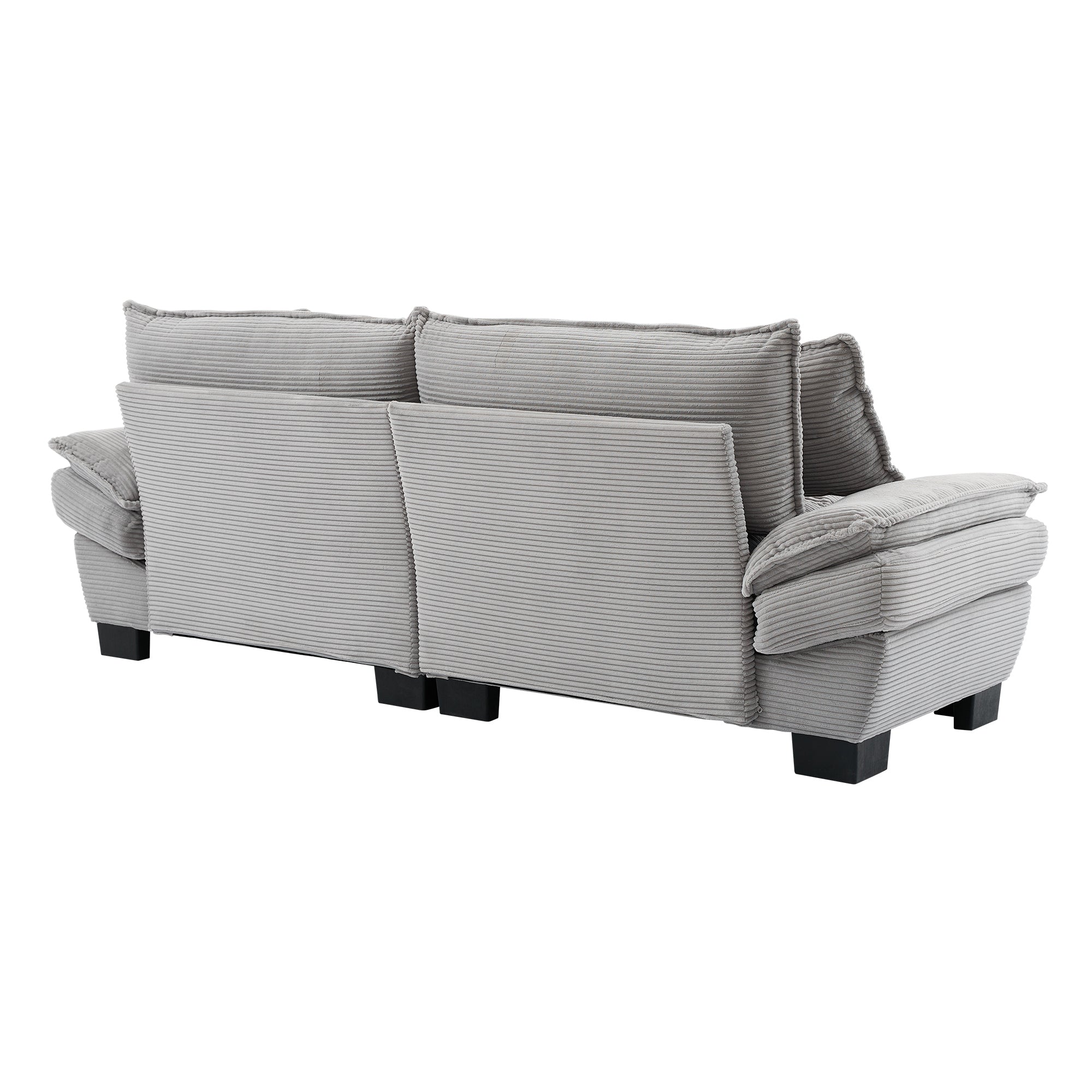 Corduroy Sofa Sleeper Couch with Pillows - Light Grey
