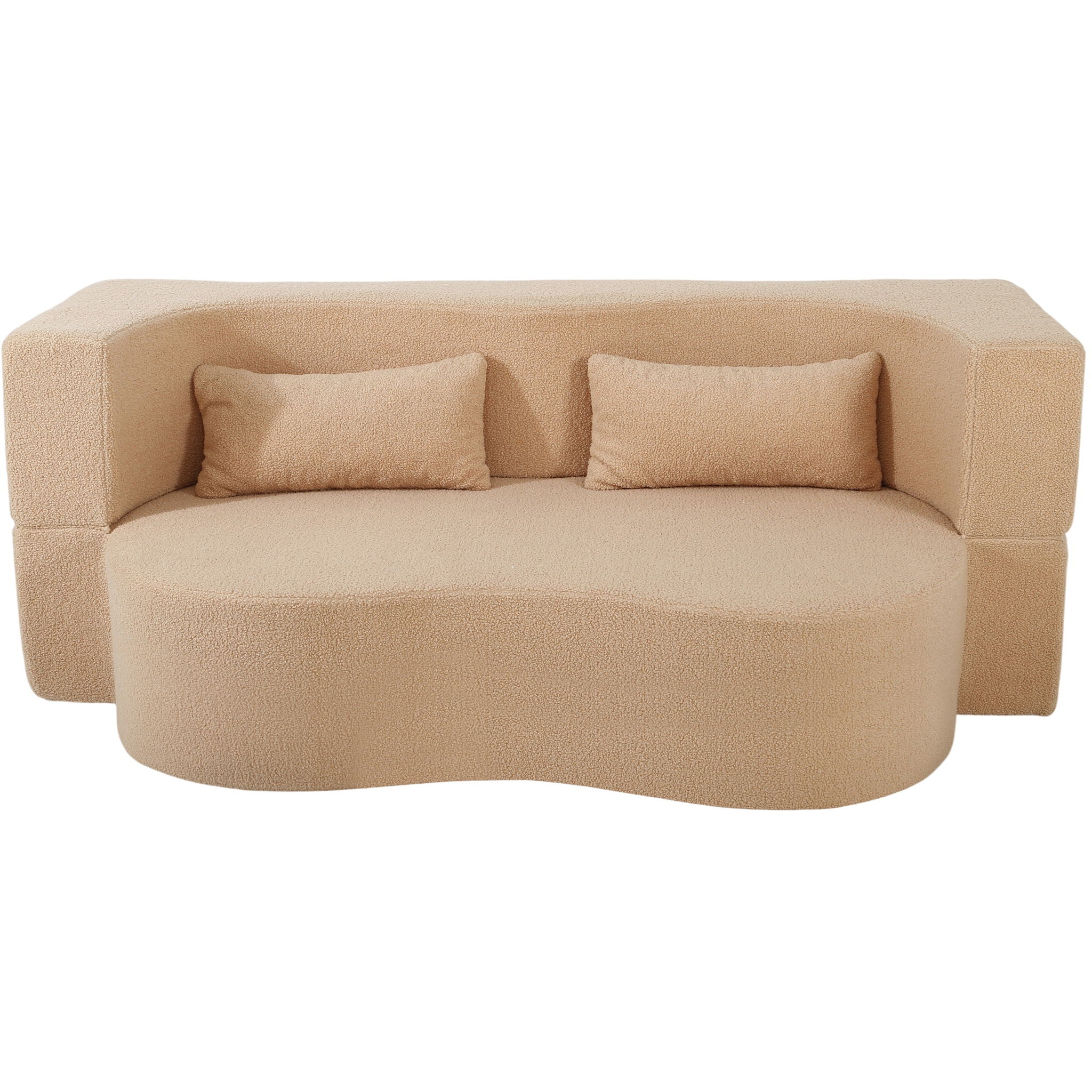 2 In 1 Convertible Full Size Folding Loveseat Couch