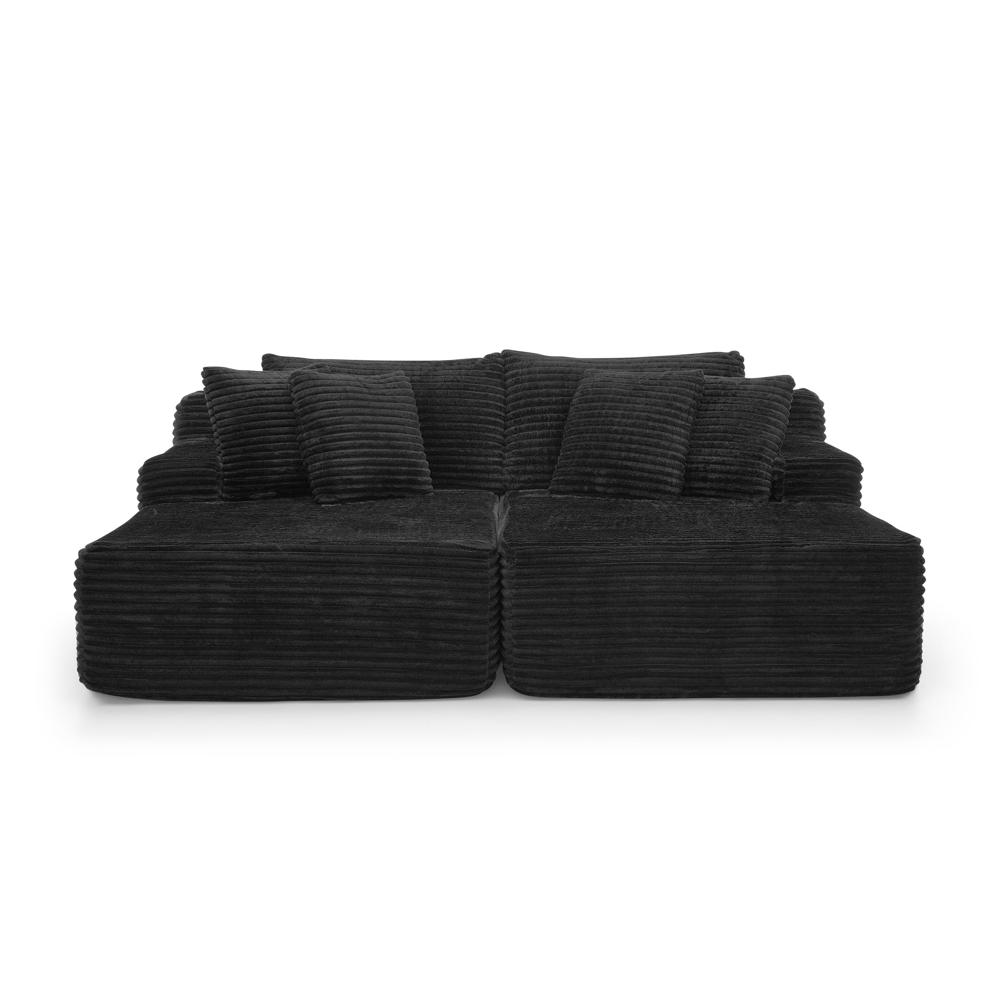 Two-Seater Lazy Sofa Lounge Chair -Black