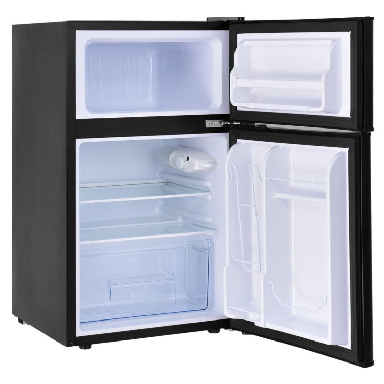3.2 cu. ft Mini Fridge Black, with Freezer & Reversible Door