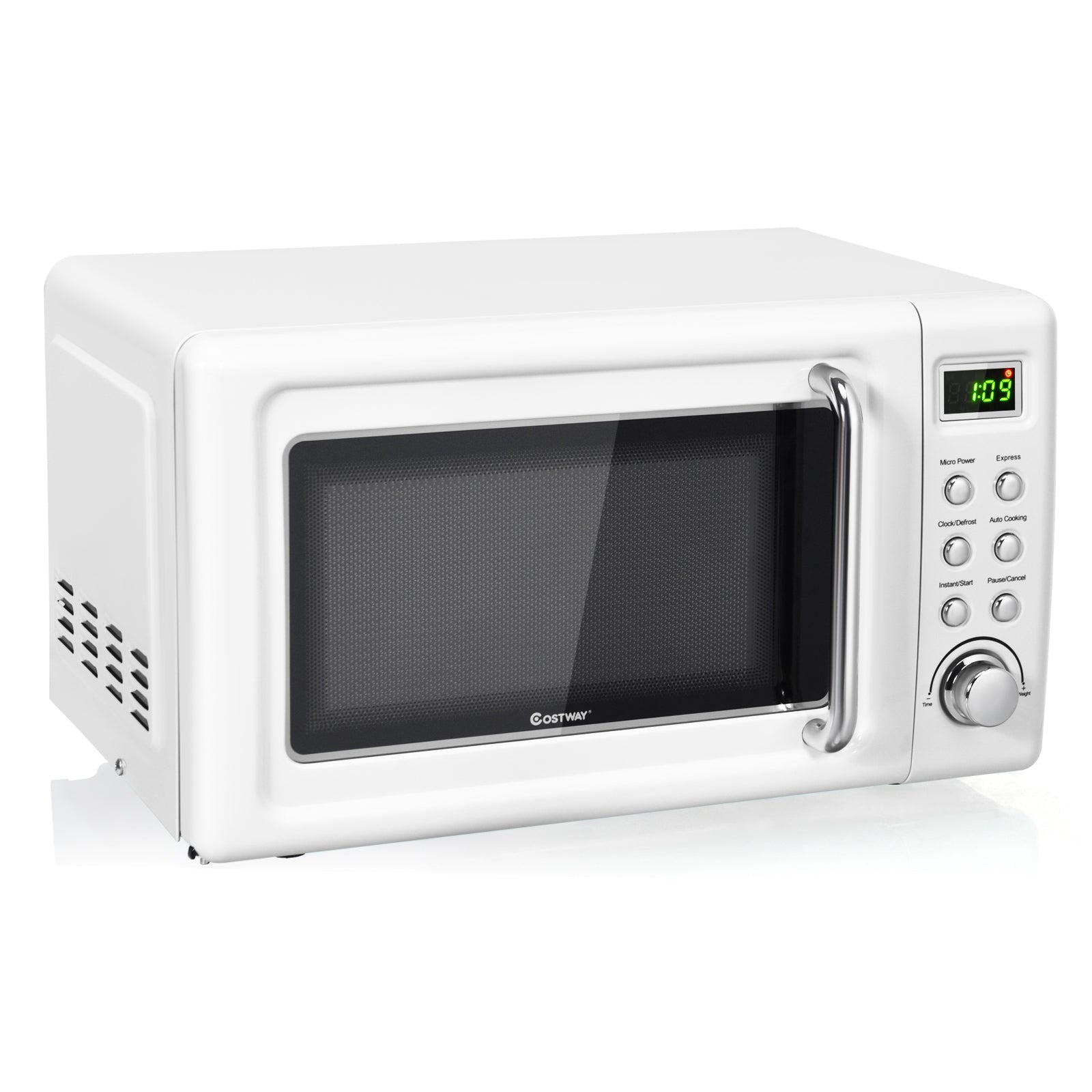 700W Retro Countertop Microwave Oven - White