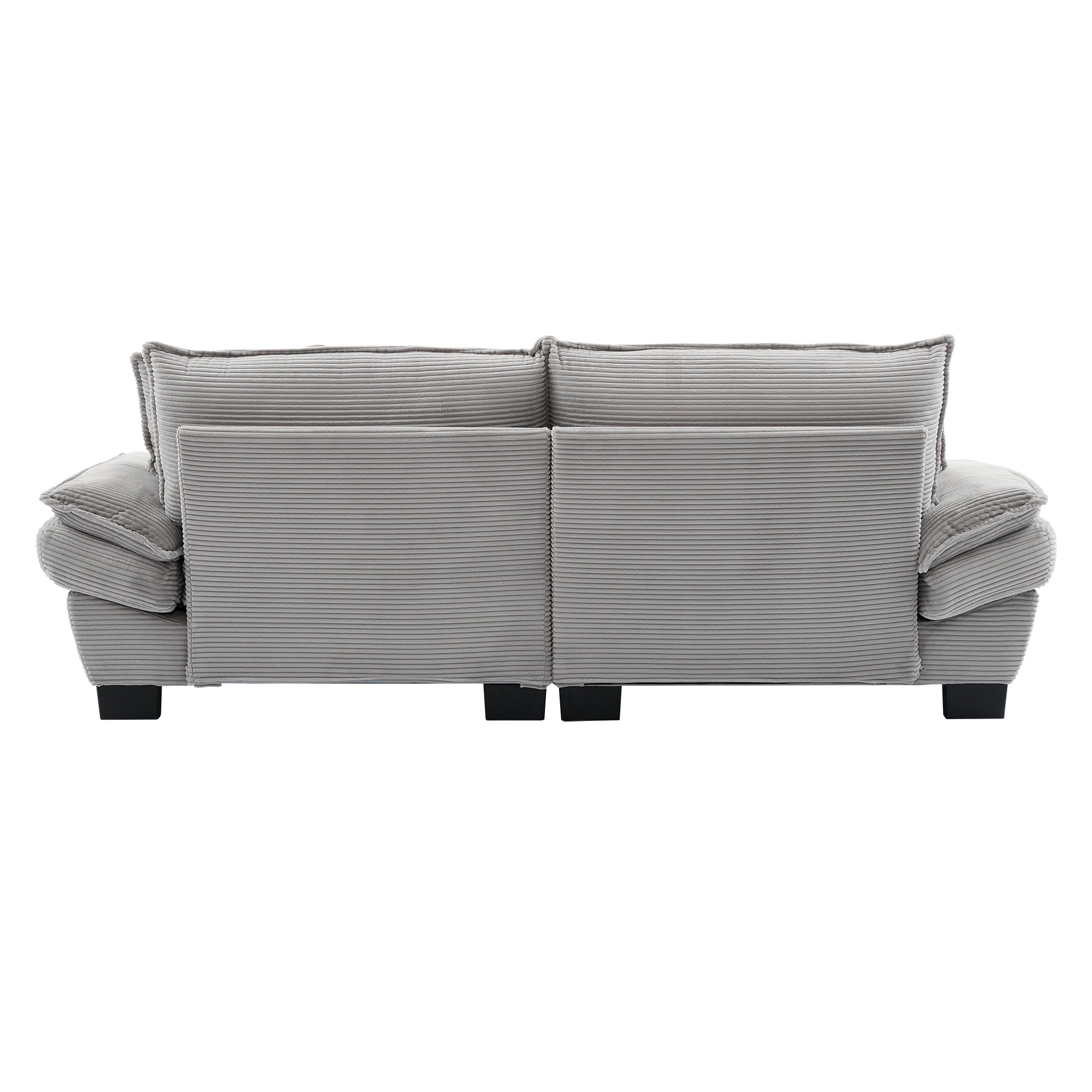 Corduroy Sofa Sleeper Couch with Pillows - Light Grey