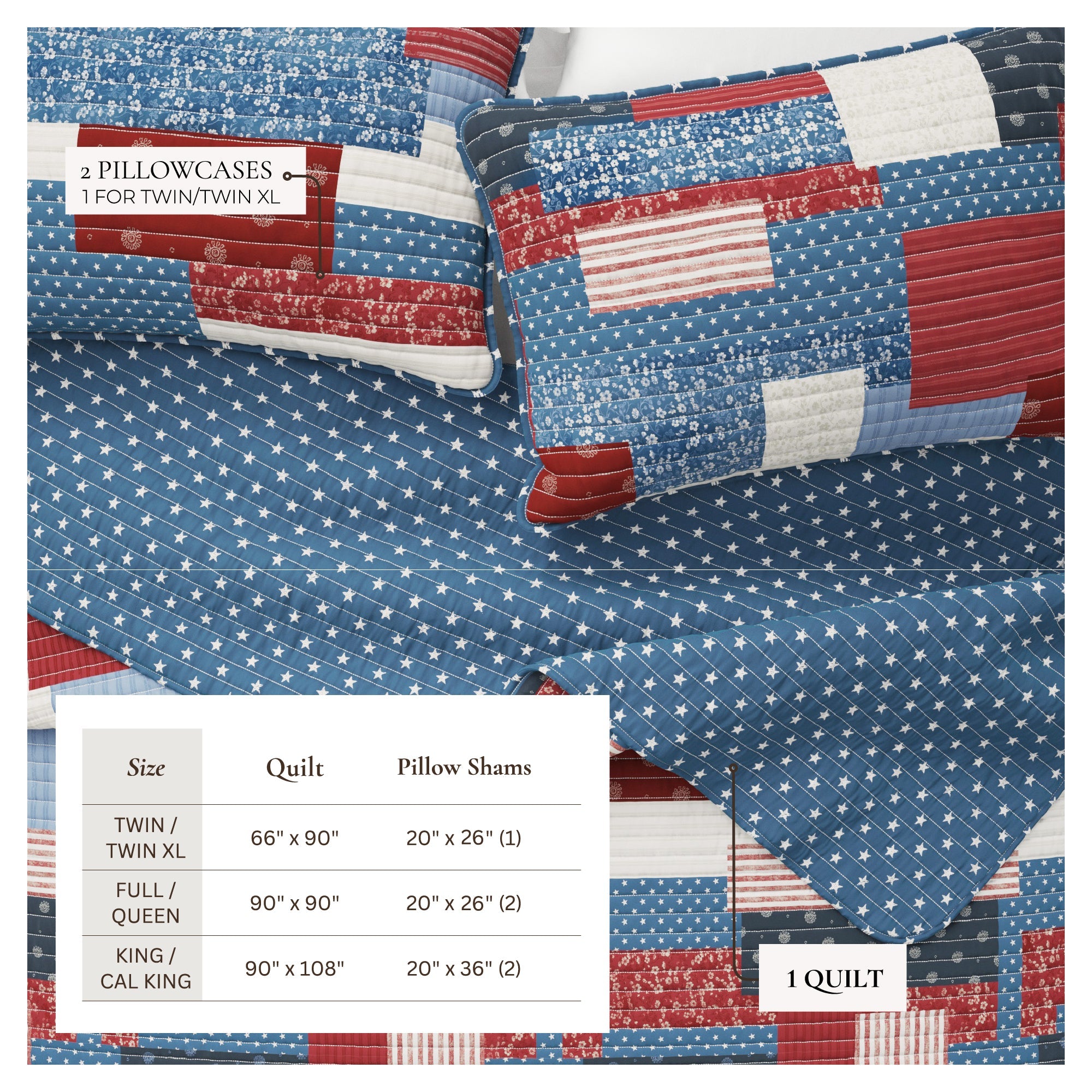 Americana Patchwork Quilt Set - Lowel Collection