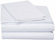 White Soft Fitted & Flat Bed Sheets w/ Pillow Cases Set