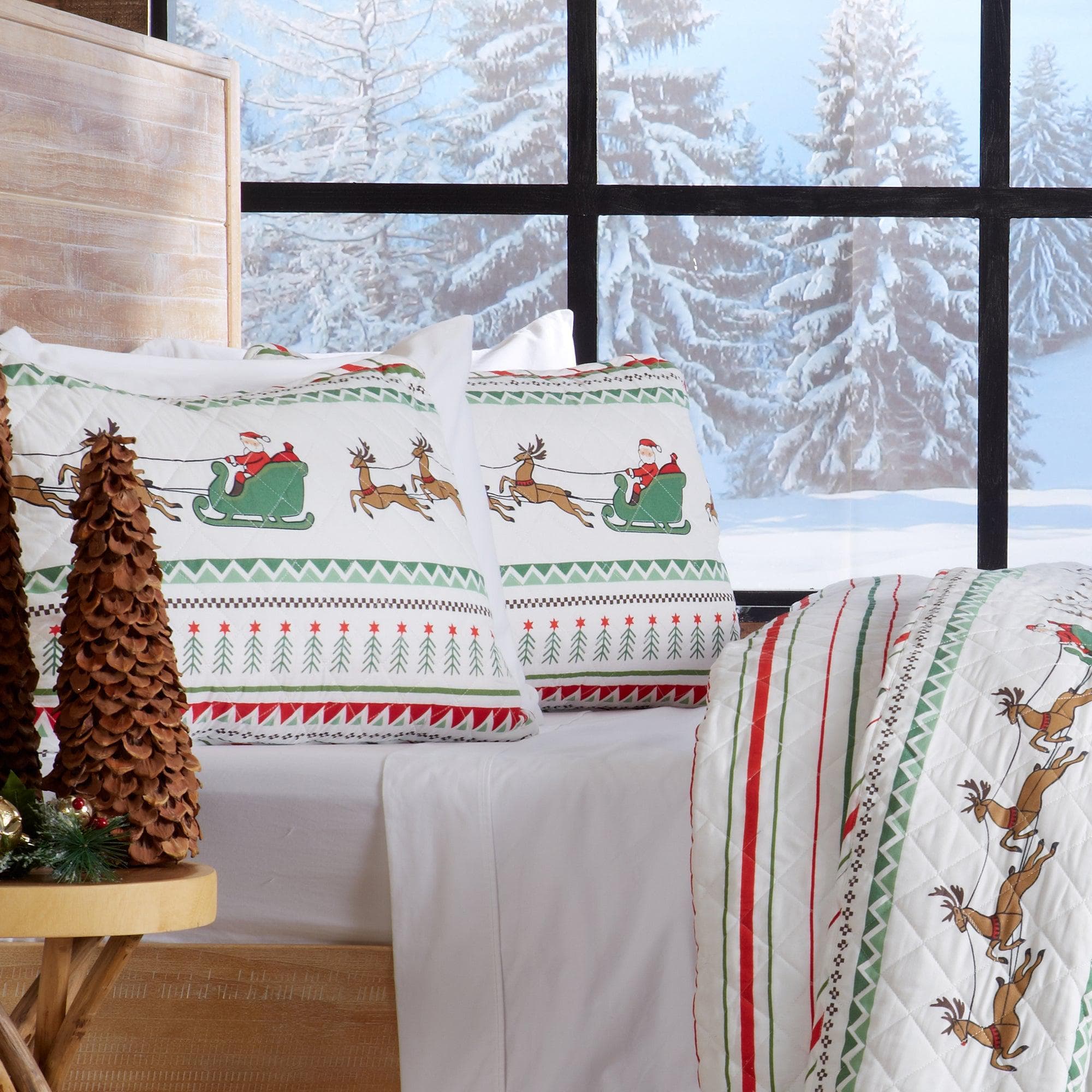 3-Piece Christmas Quilt - Festive Collection