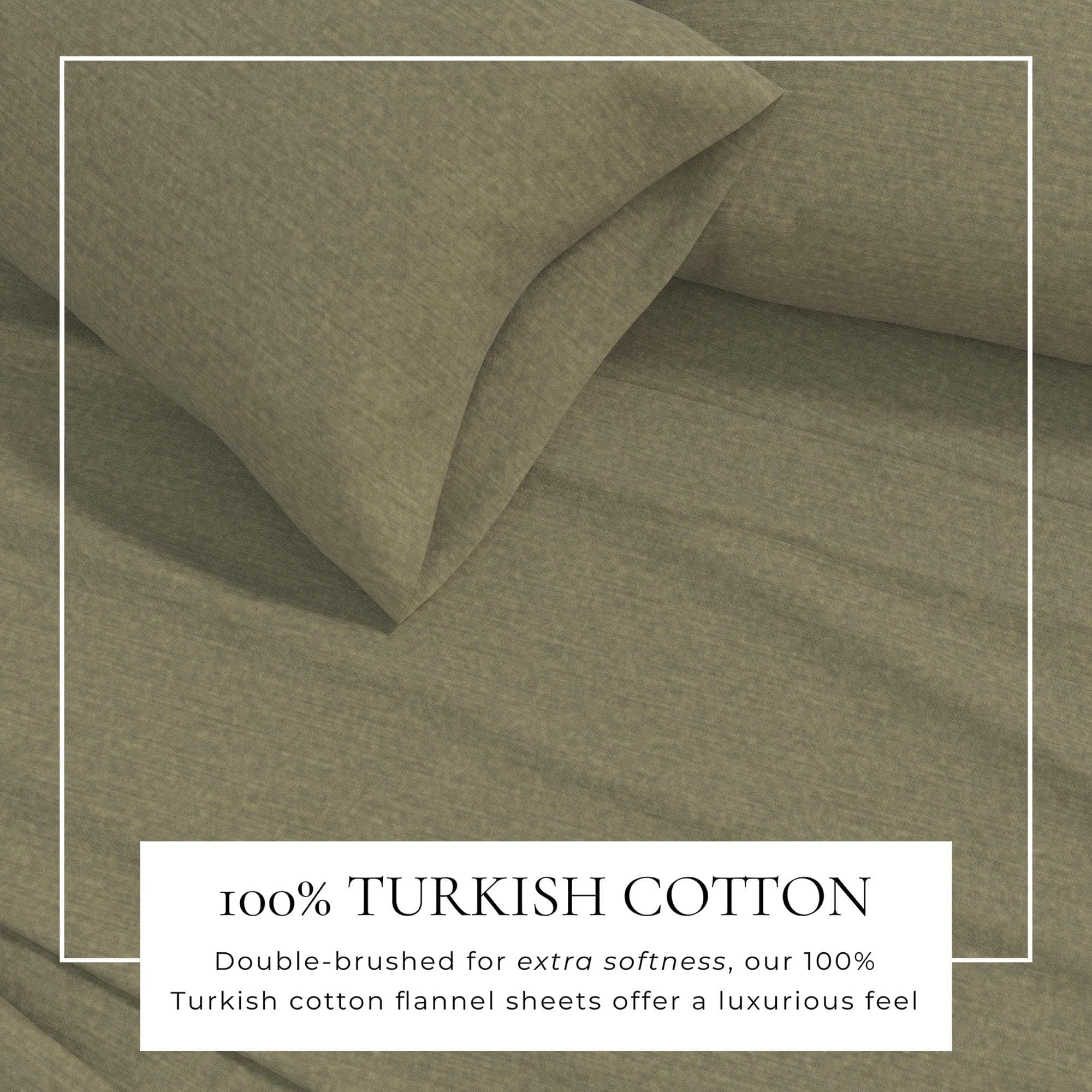 4 Piece Heathered Solid Cotton Blend Flannel Sheet Set - Anders Collection