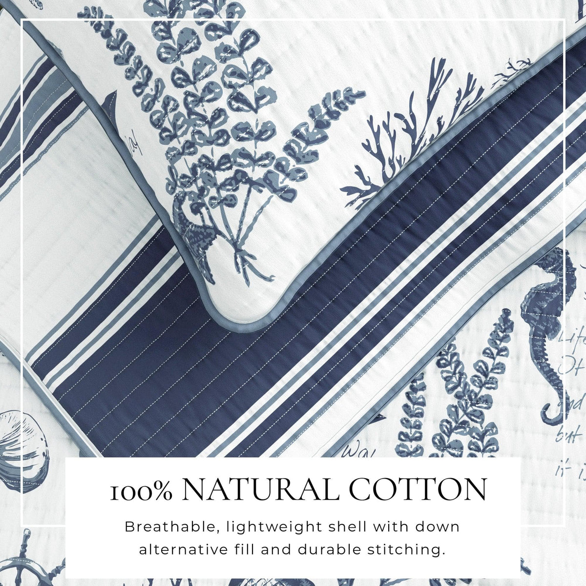 Coastal Printed Cotton Quilt Set - Calypso Collection