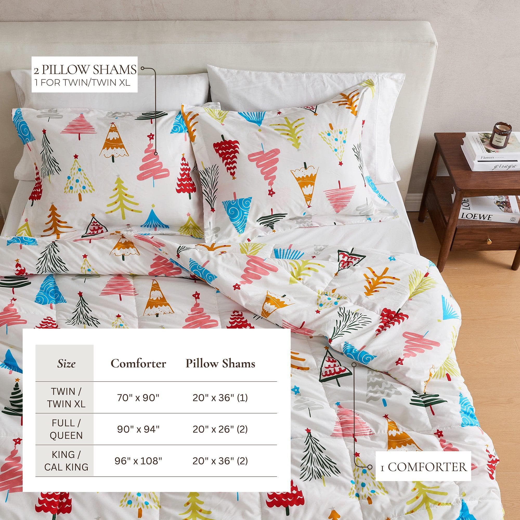 Reversible Christmas Comforter and Sham Set - Holiday / Lodge Odette Collection