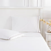 Classic Double Border Percale Cotton Pillowcase Pair