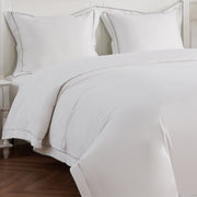 Framed Sateen Embroidered Cotton Duvet Set