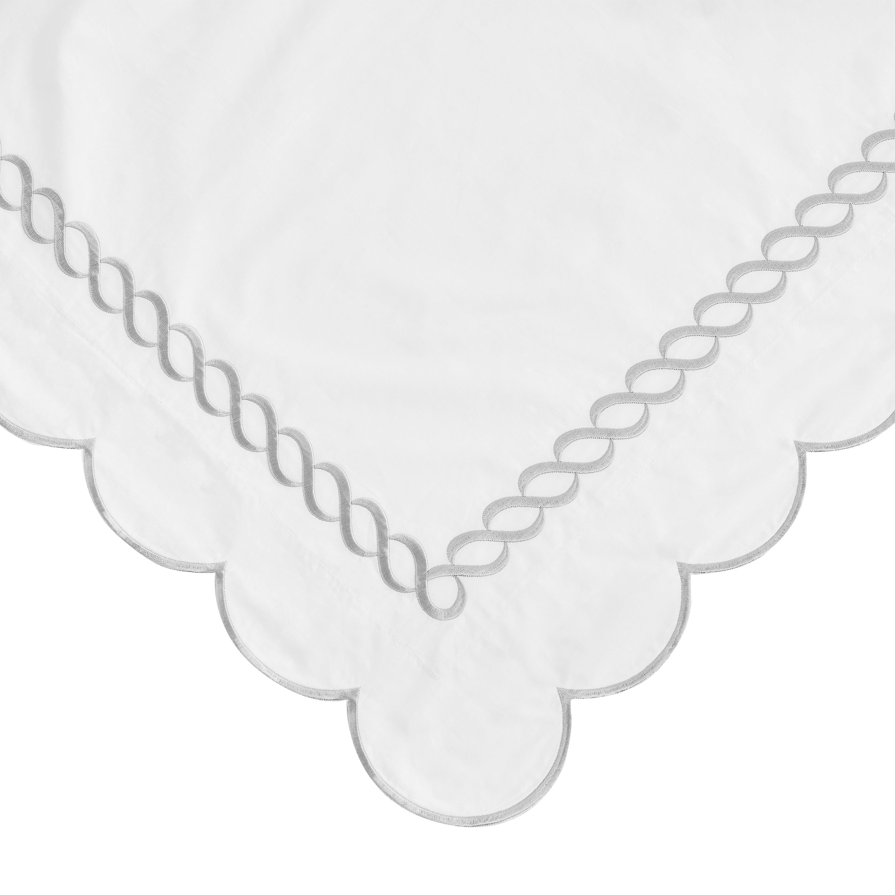Scallop Rope Embroidered Cotton Duvet Set