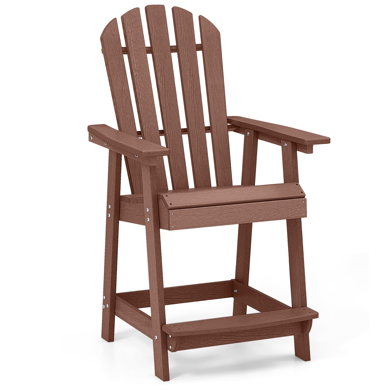 Patio Chair with Armrest and Footrest - Coffee
