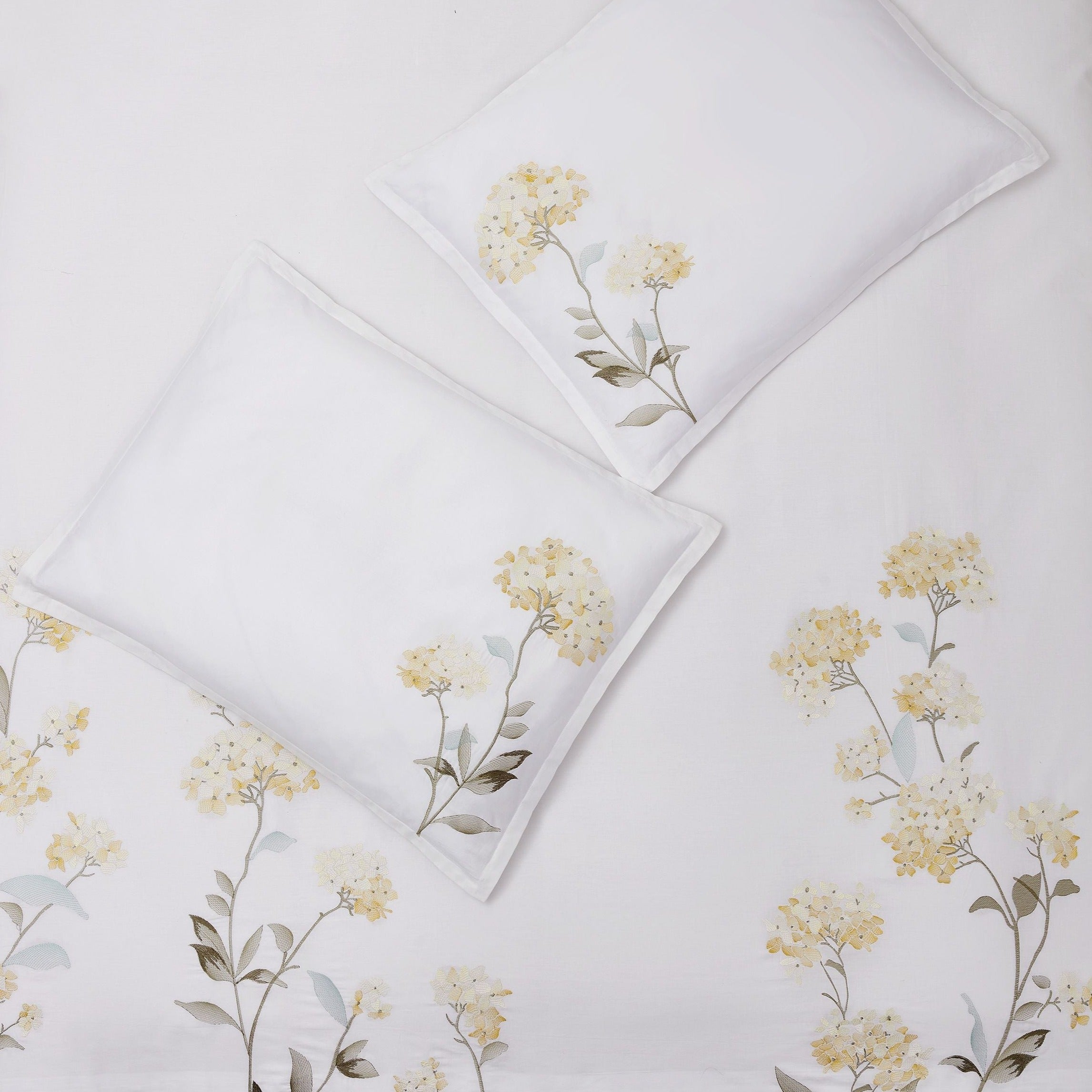 Hydrangea Embroidered Duvet Cover Set