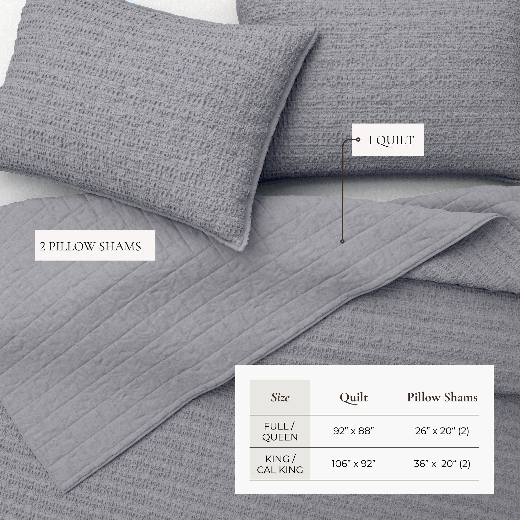 100% Cotton Honeycomb Quilt Set - Genevieve Collection