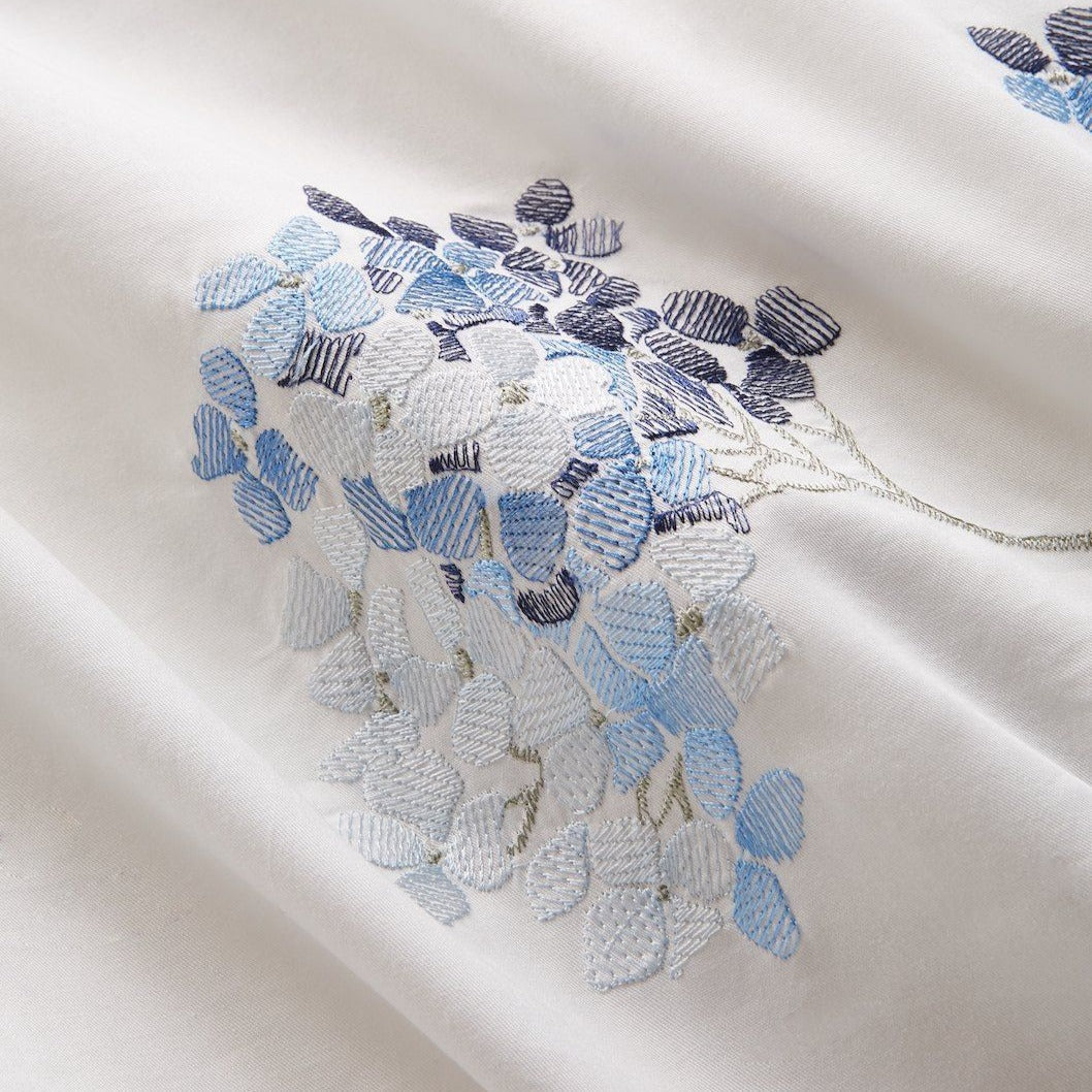 Hydrangea Embroidered Duvet Cover Set