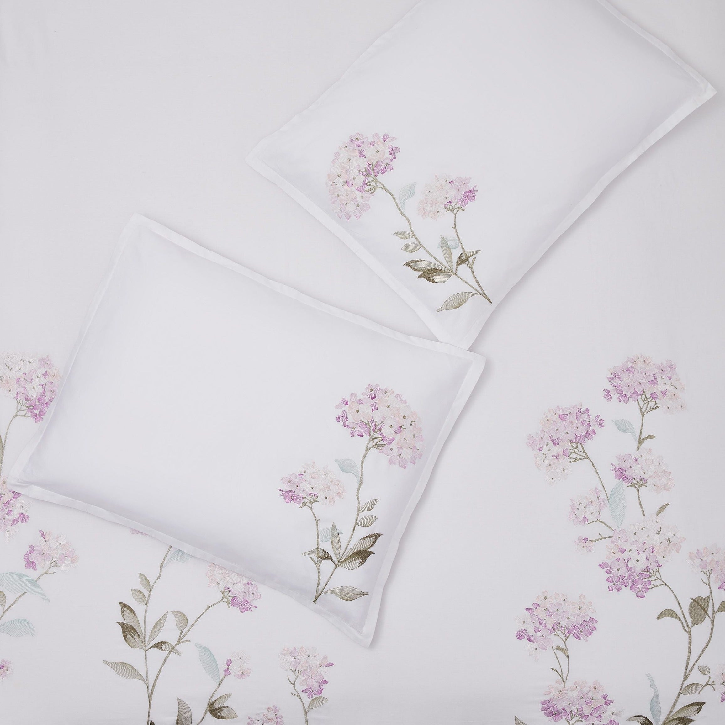 Hydrangea Embroidered Duvet Cover Set