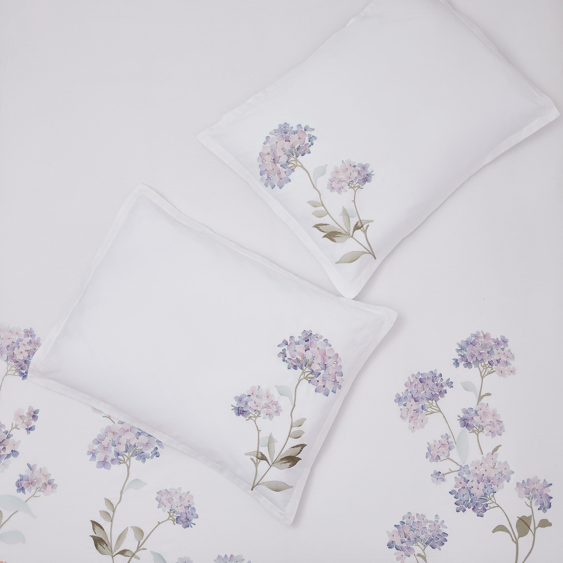Hydrangea Embroidered Duvet Cover Set
