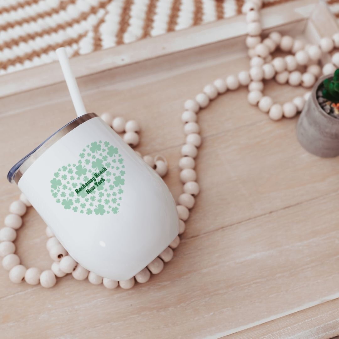 Custom St. Patrick's Day Heart Wine Tumbler