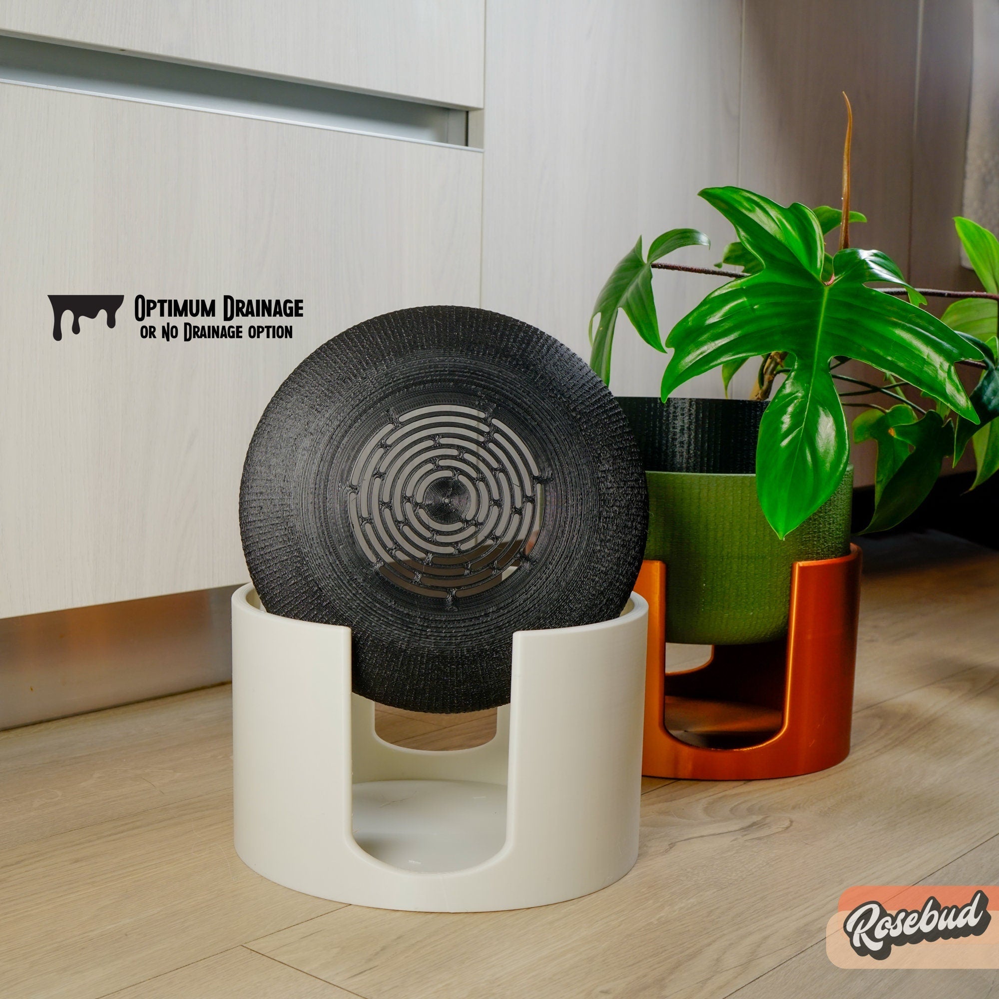 Modern Elevated Planter and Plant Stand Set