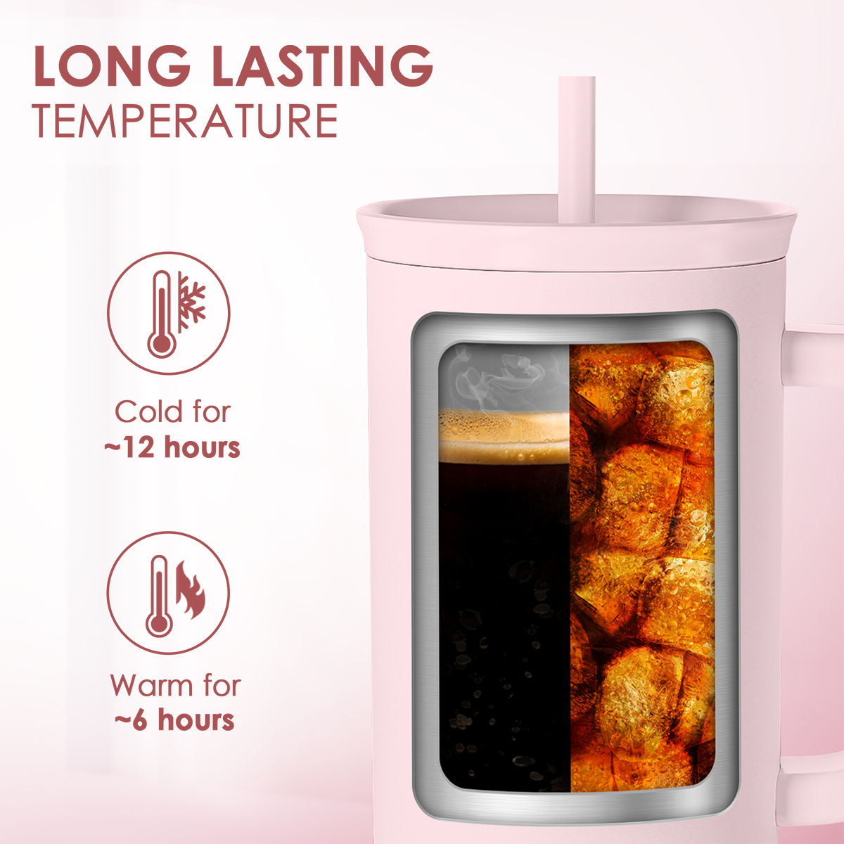 Valentine's Day Travel Tumbler for Wife - 40oz, Pink